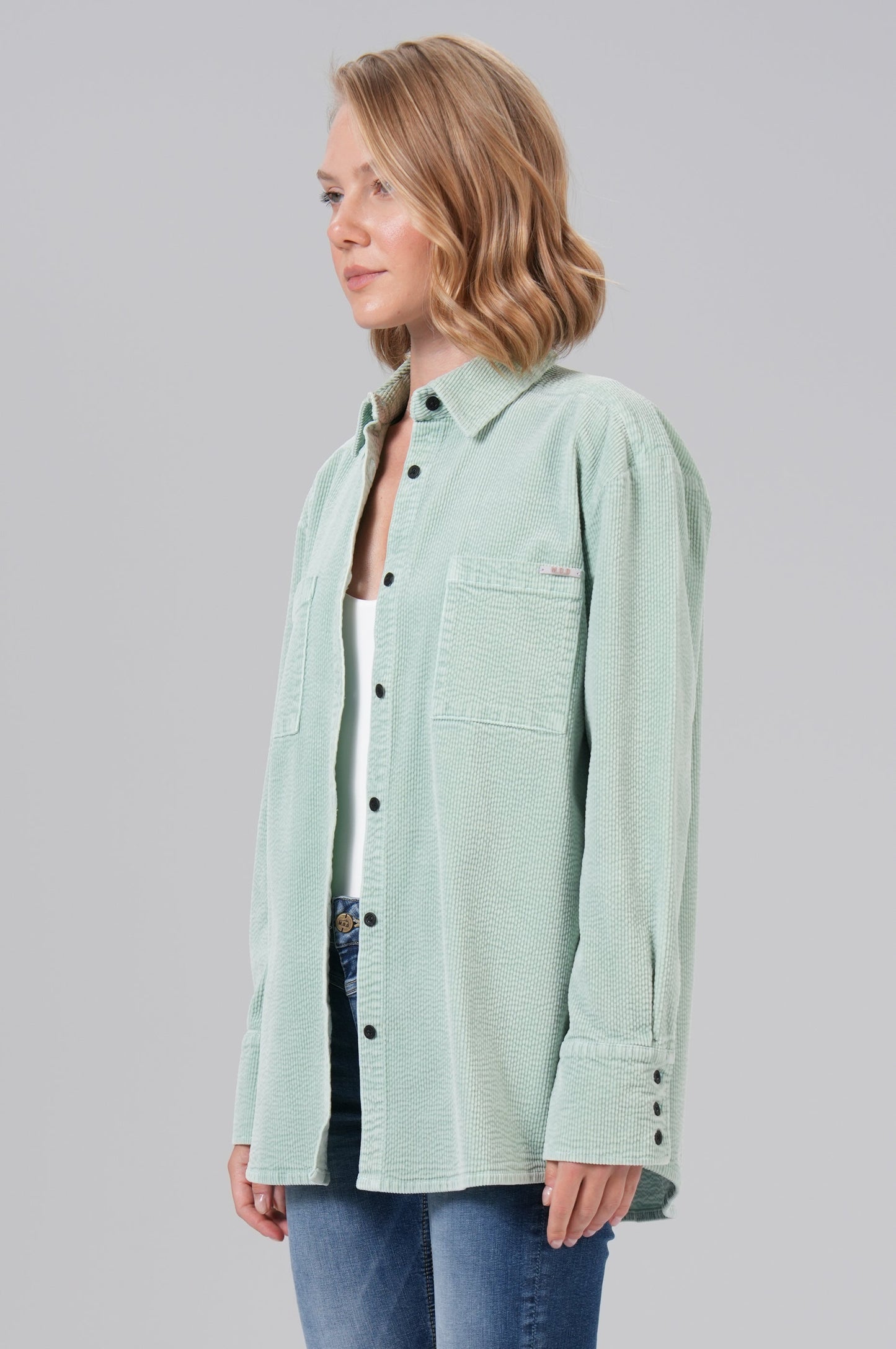Women Blouse Cord | Thyme Green