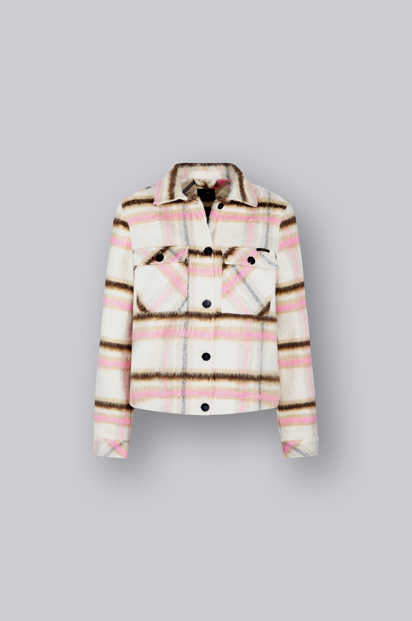Women Jacket Short | Chalk/Beige Check