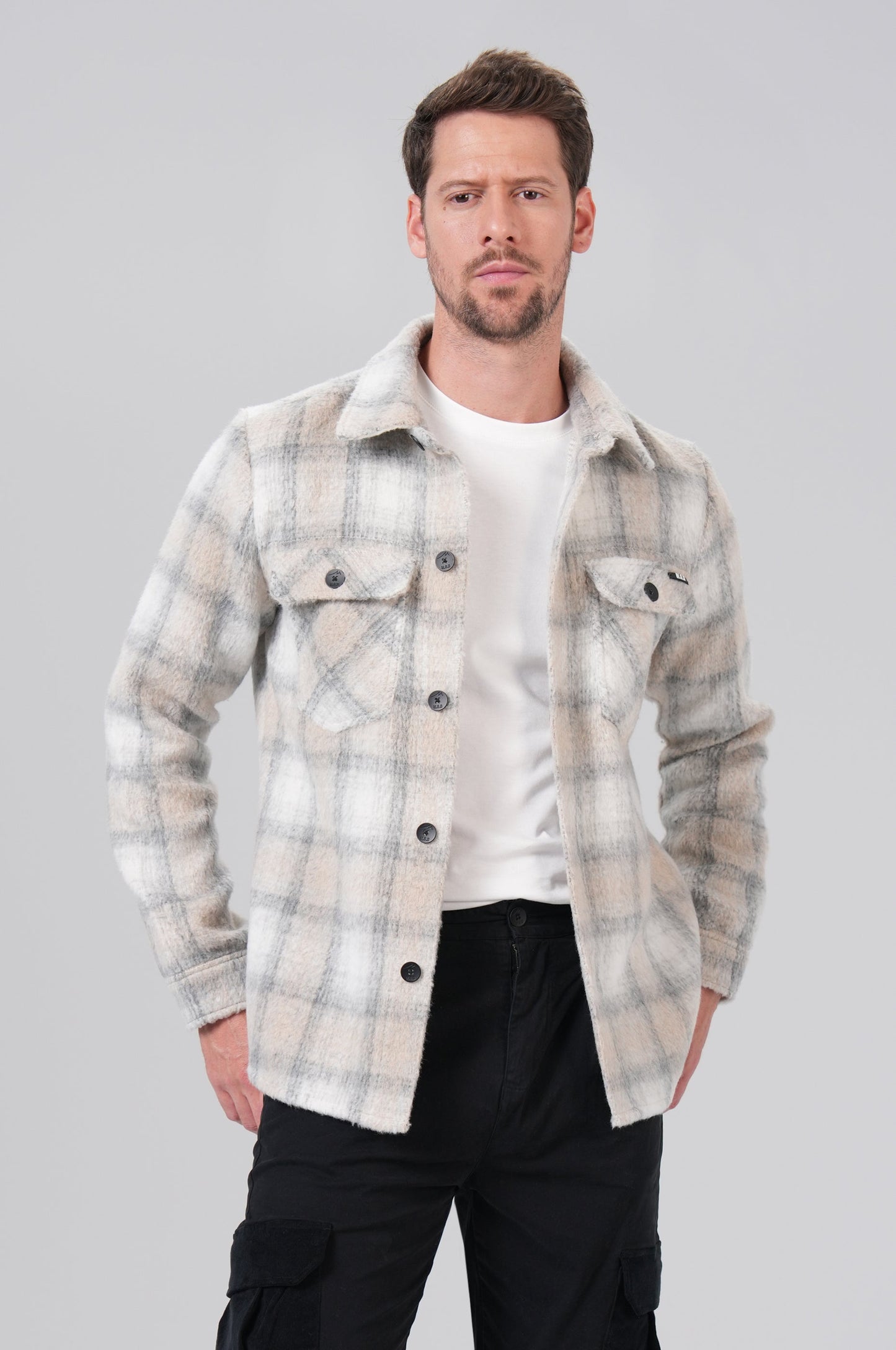 Men Flanell Shirt | Iron Grey Check