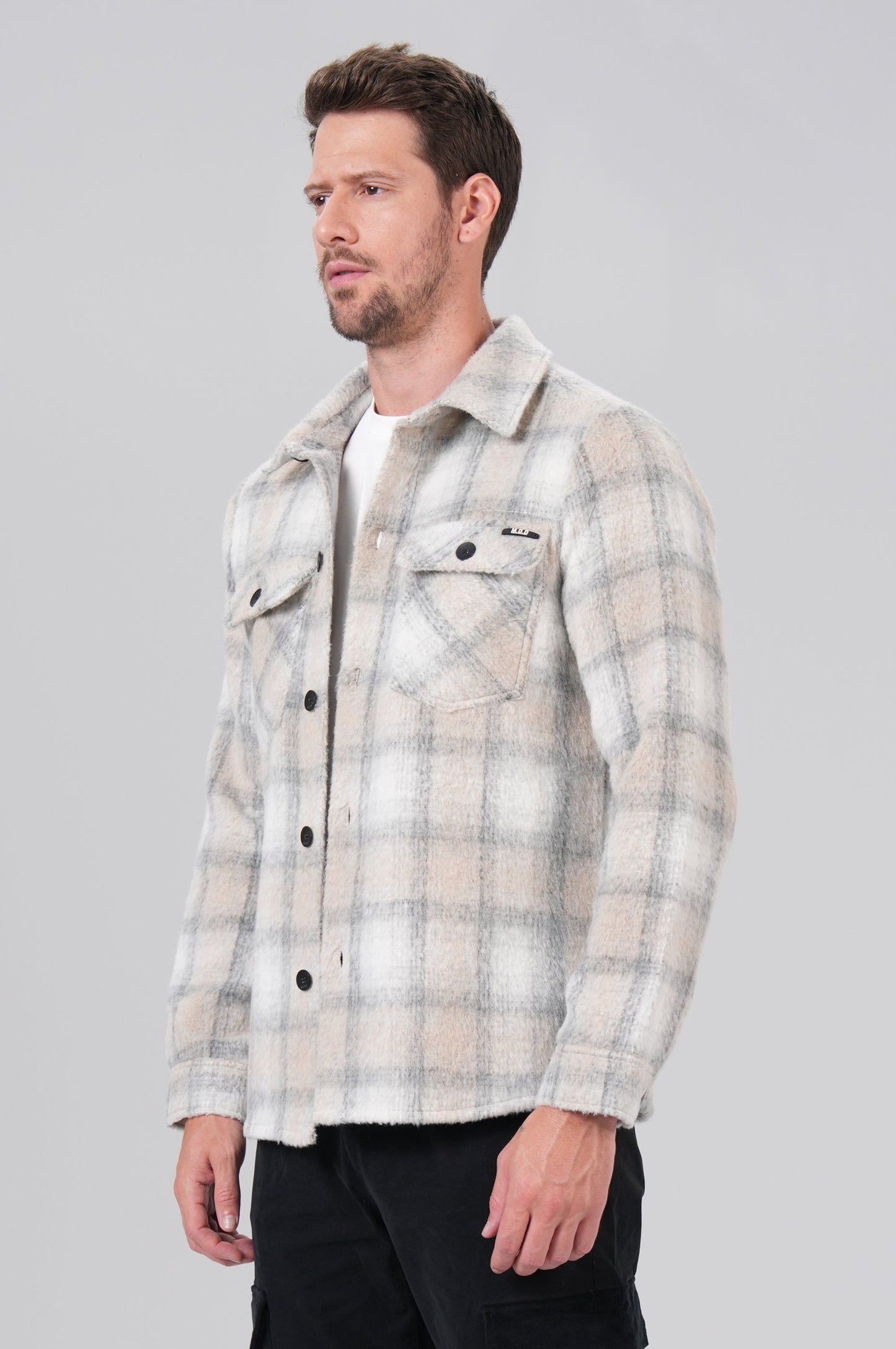 Men Flanell Shirt | Iron Grey Check