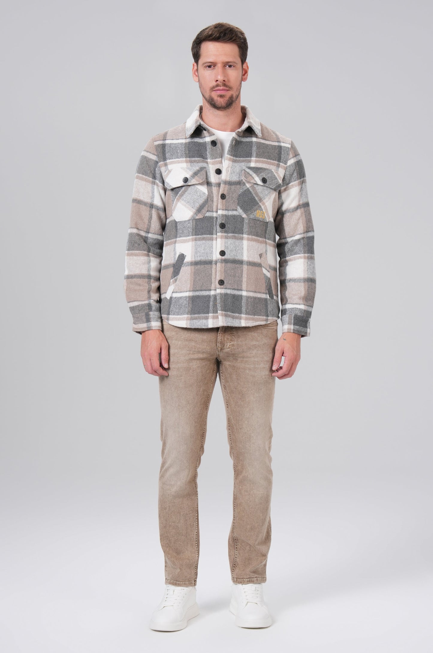 Men Shirt | Beige Check