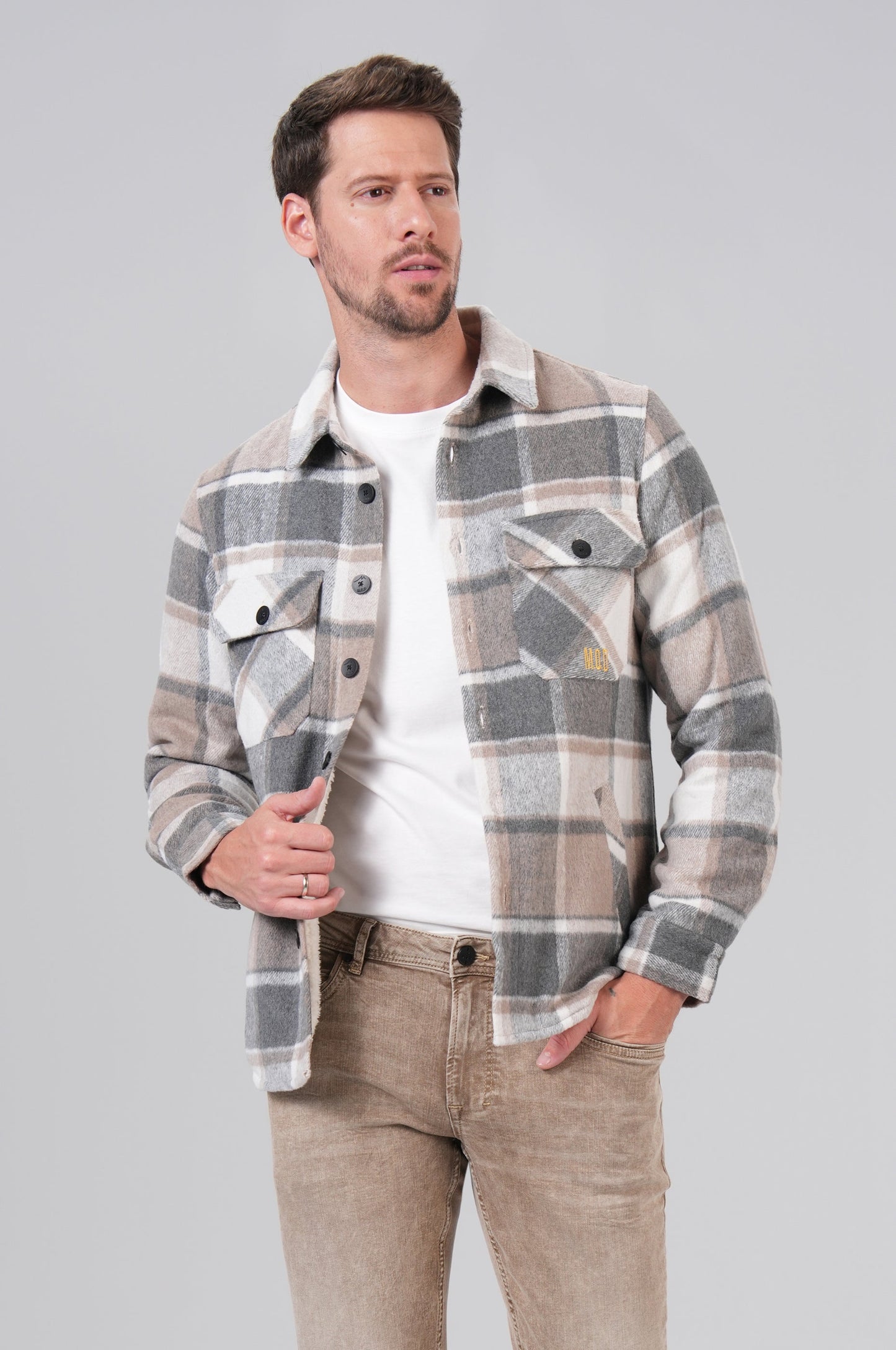 Men Shirt | Beige Check