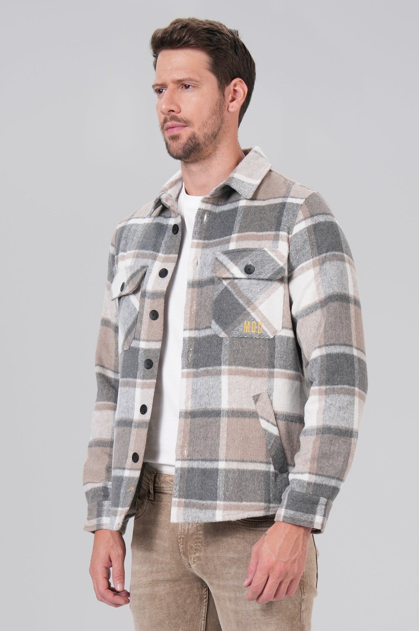Men Shirt | Beige Check
