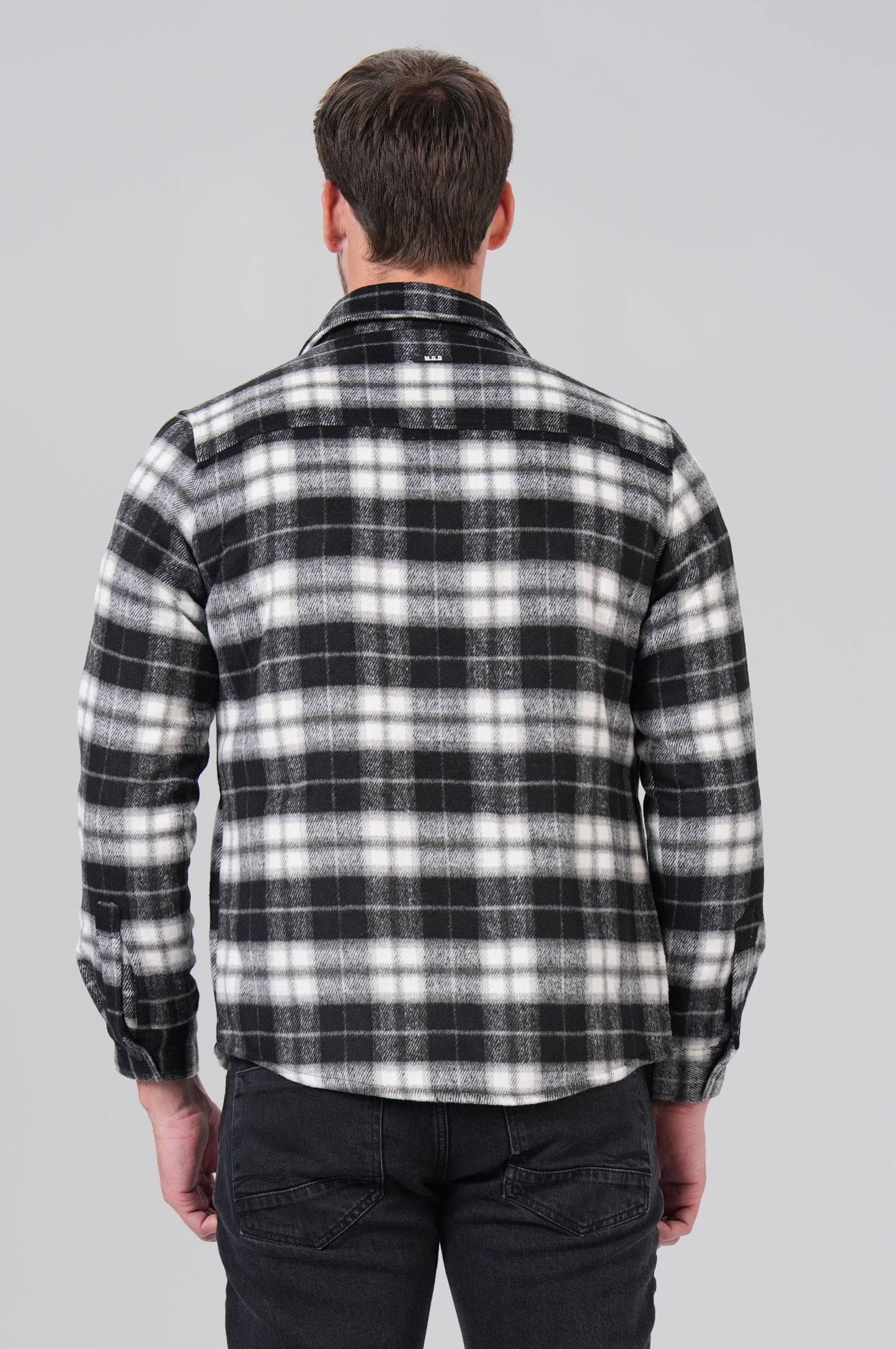 Men Shirt | Black Grey Check