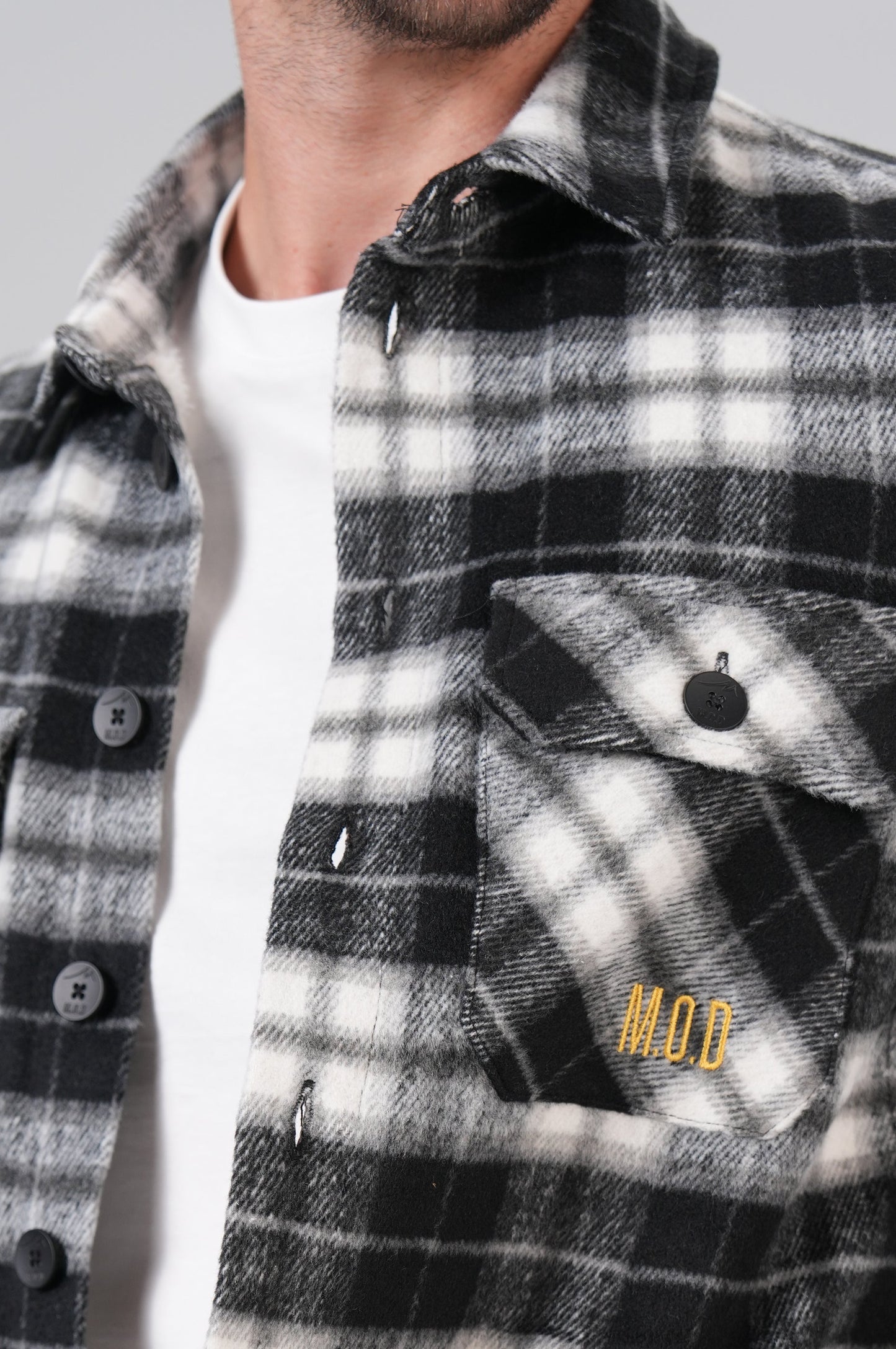 Men Shirt | Black Grey Check