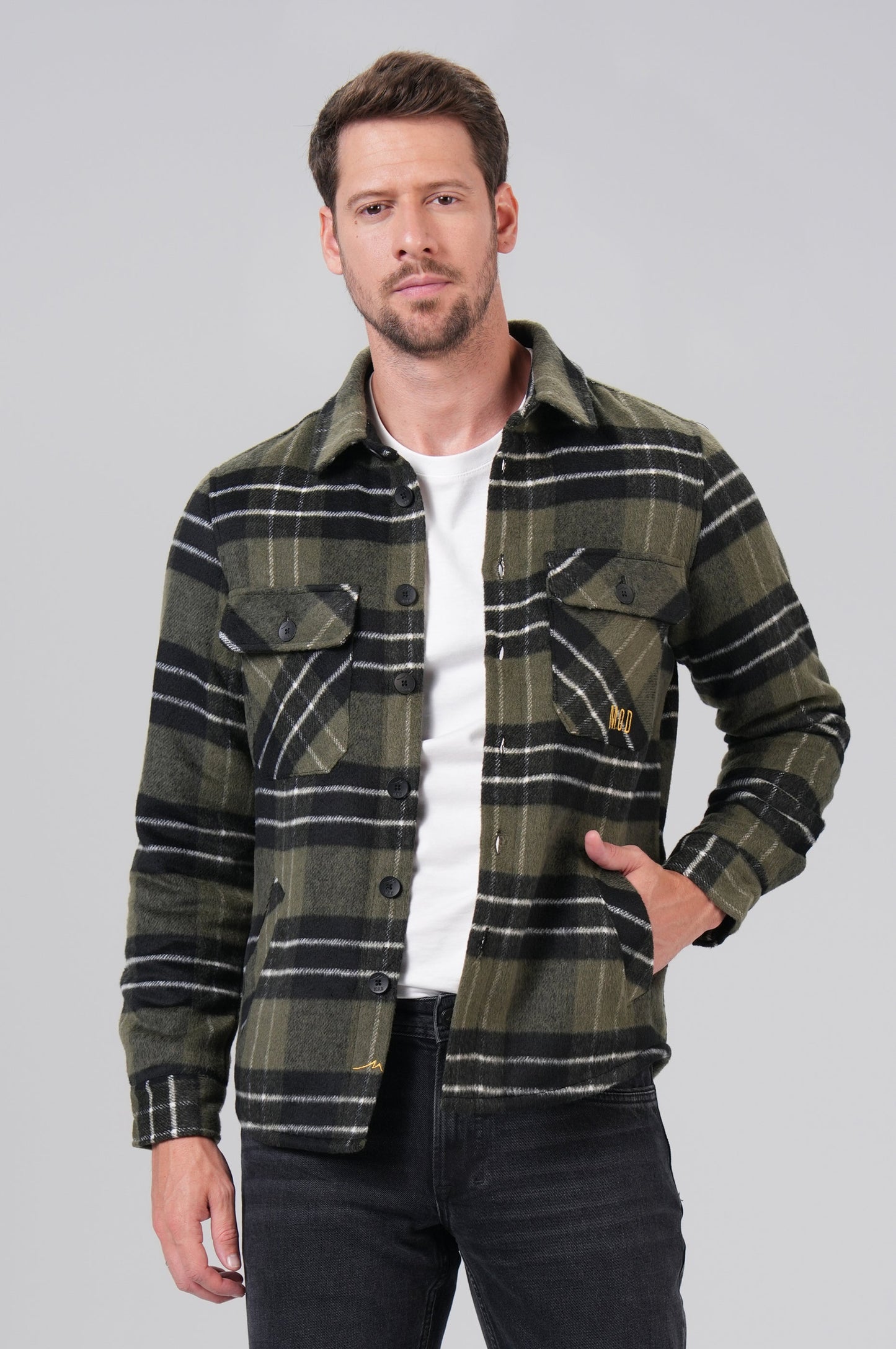 Men Shirt | Forest/Black Check