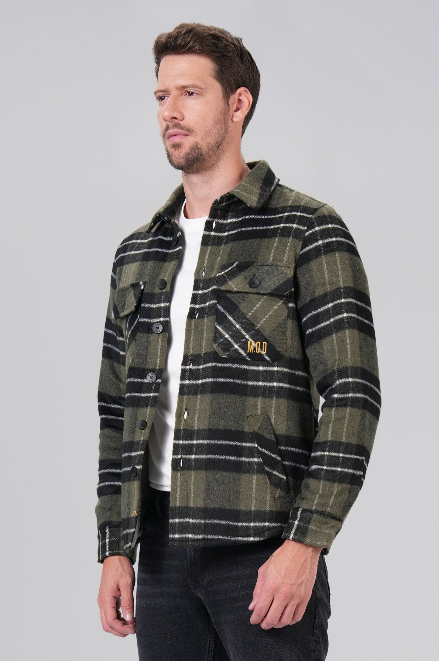 Men Shirt | Forest/Black Check