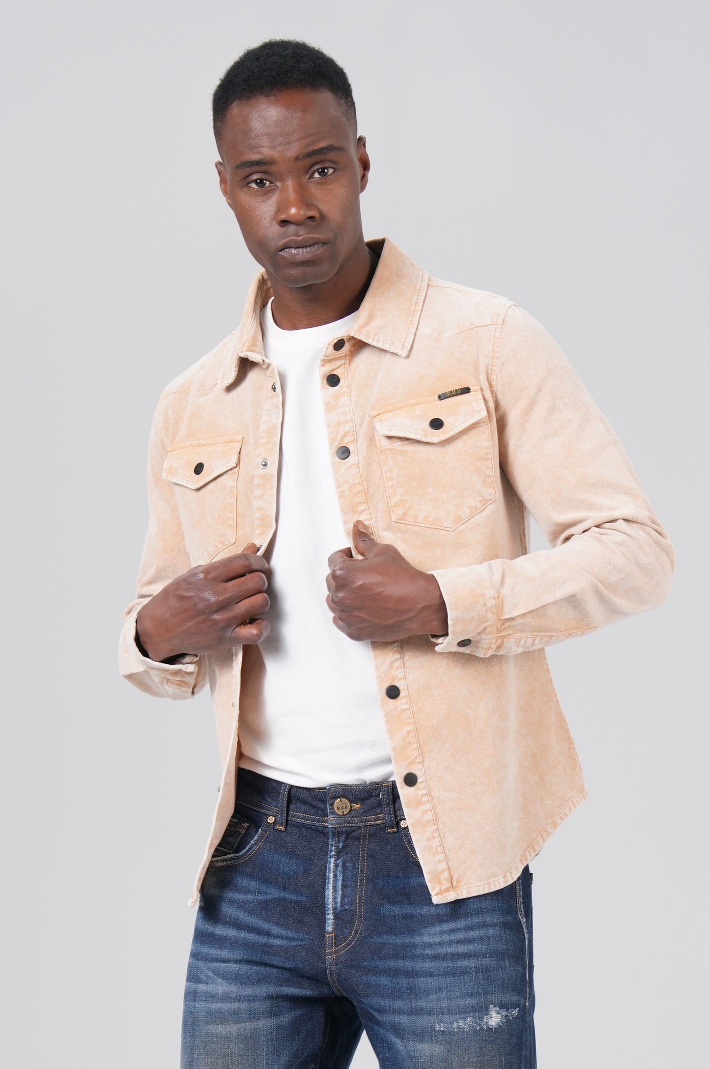 Men Cord Shirt | Beige Cord