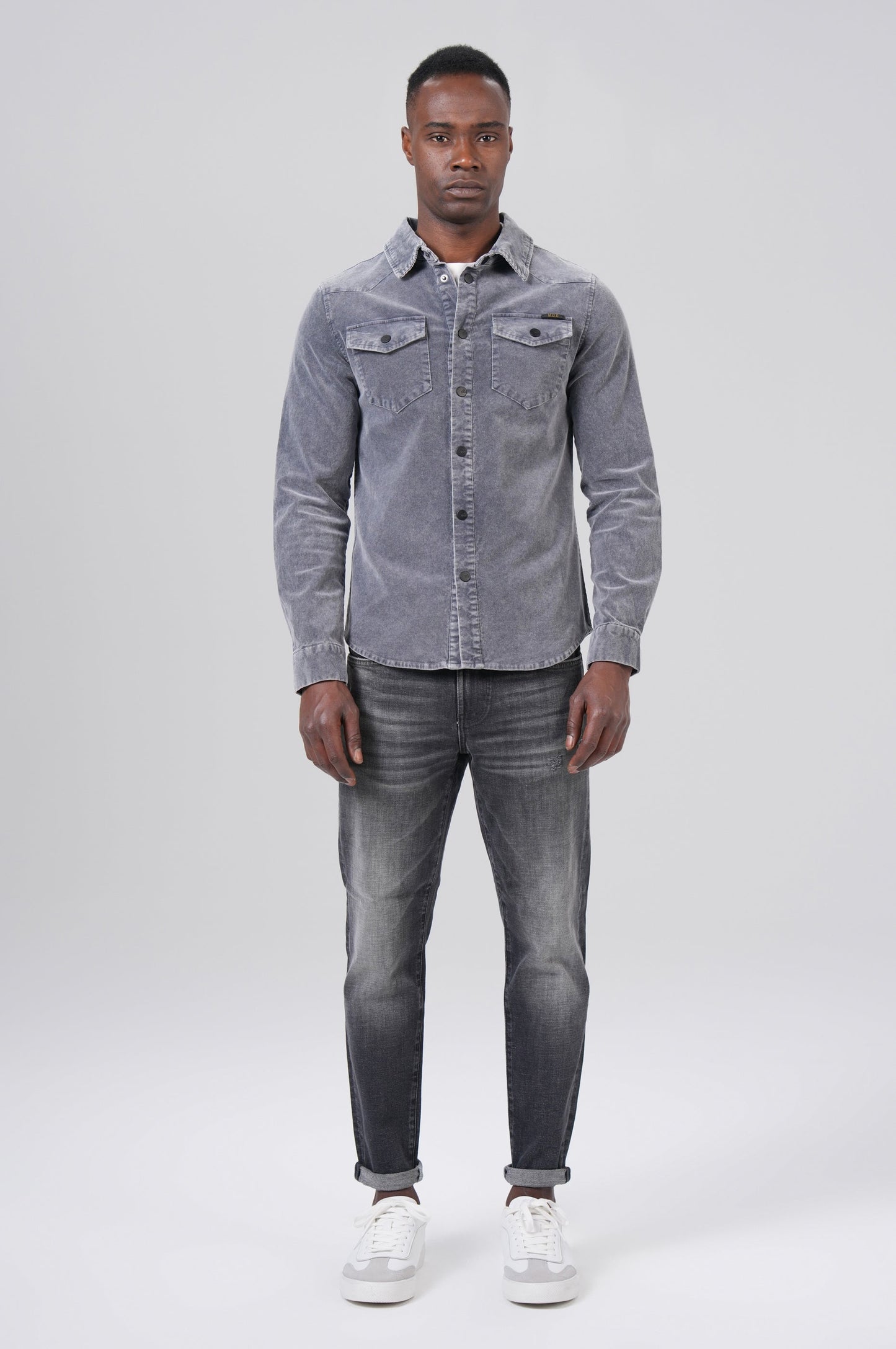 Men Cord Shirt | Iron Grey Cord