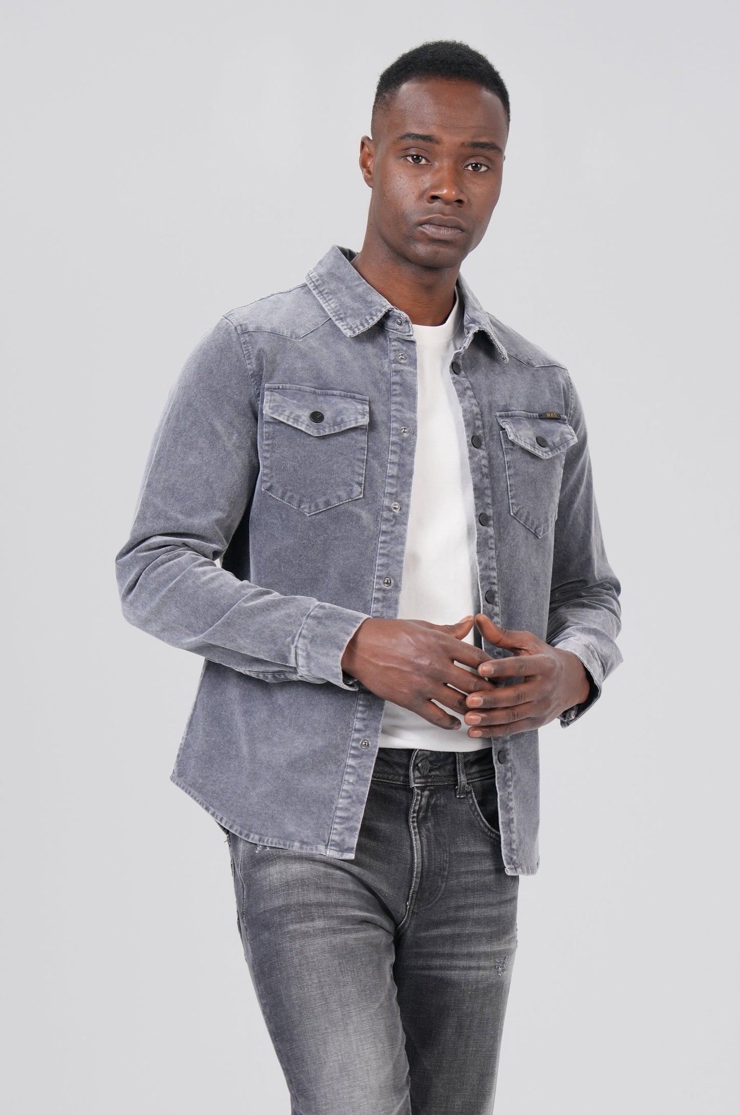 Men Cord Shirt | Iron Grey Cord