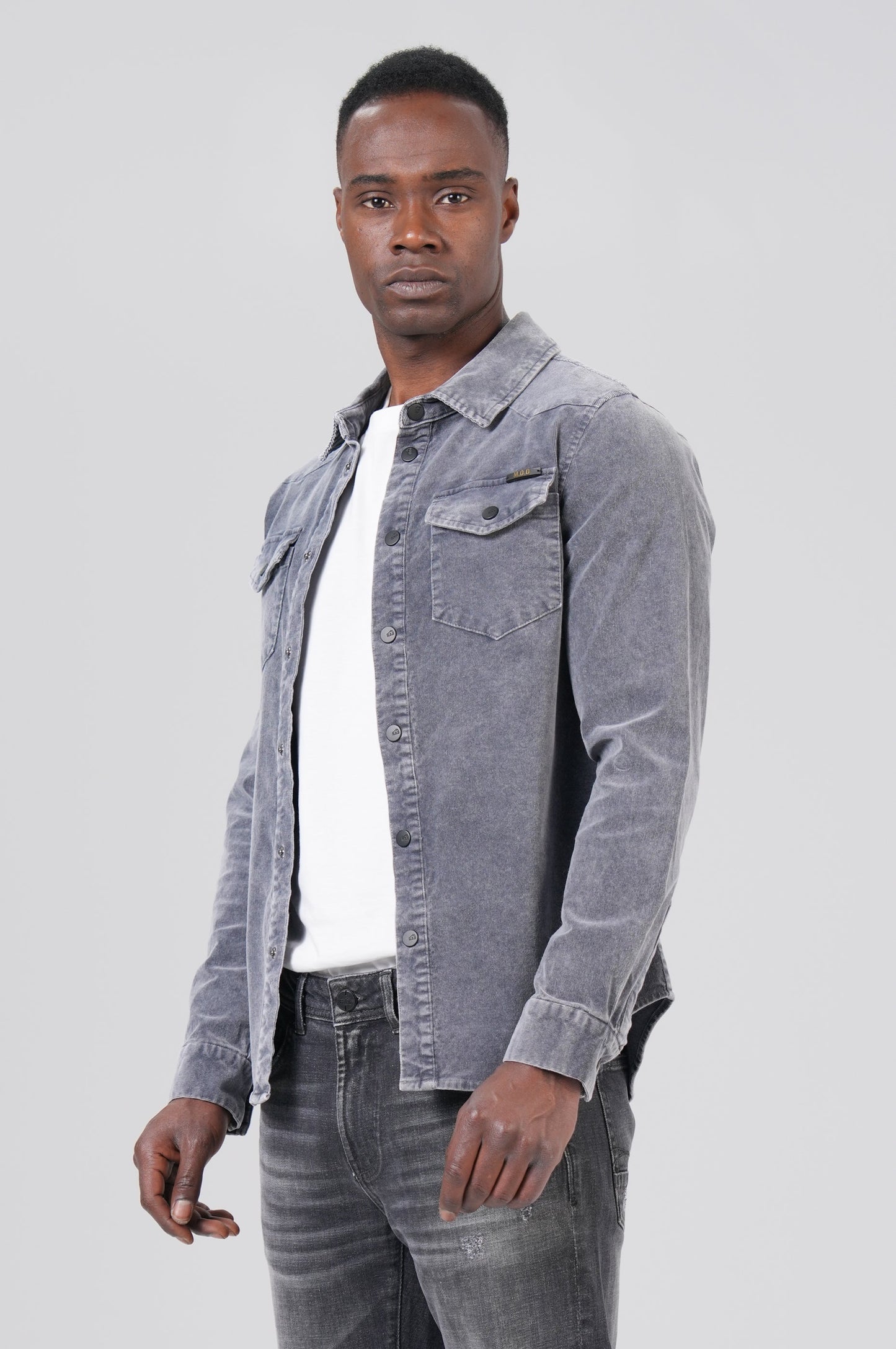 Men Cord Shirt | Iron Grey Cord