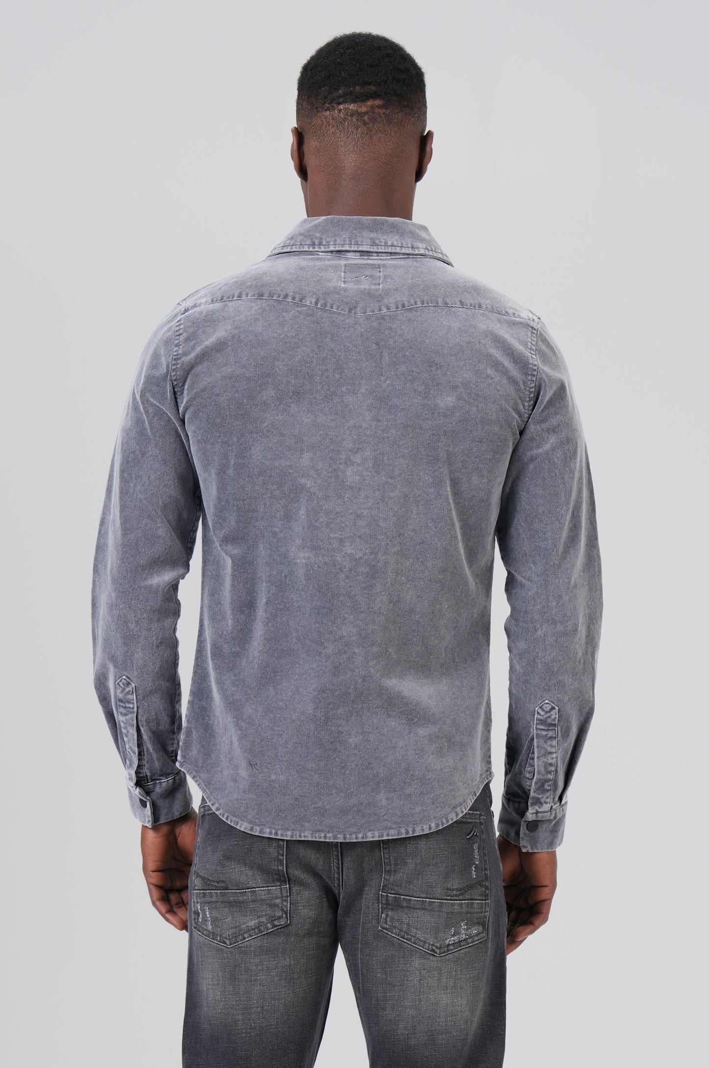 Men Cord Shirt | Iron Grey Cord