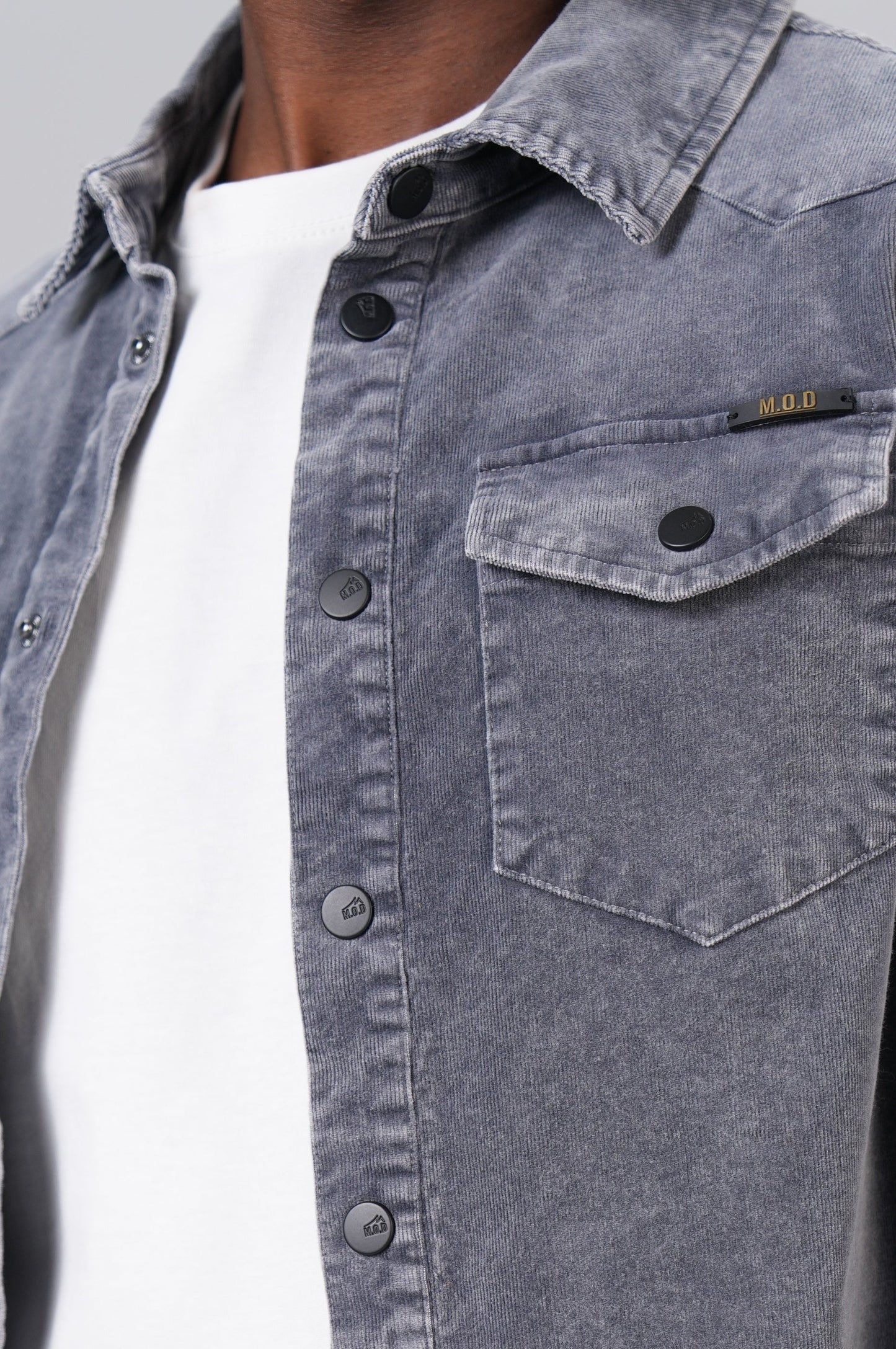 Men Cord Shirt | Iron Grey Cord