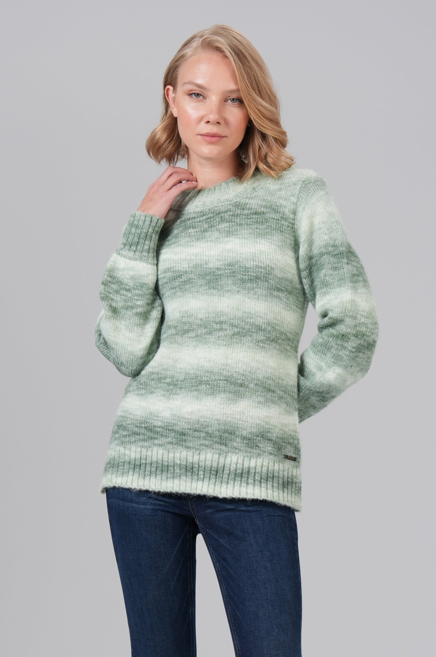 Women Pullover | Green Block