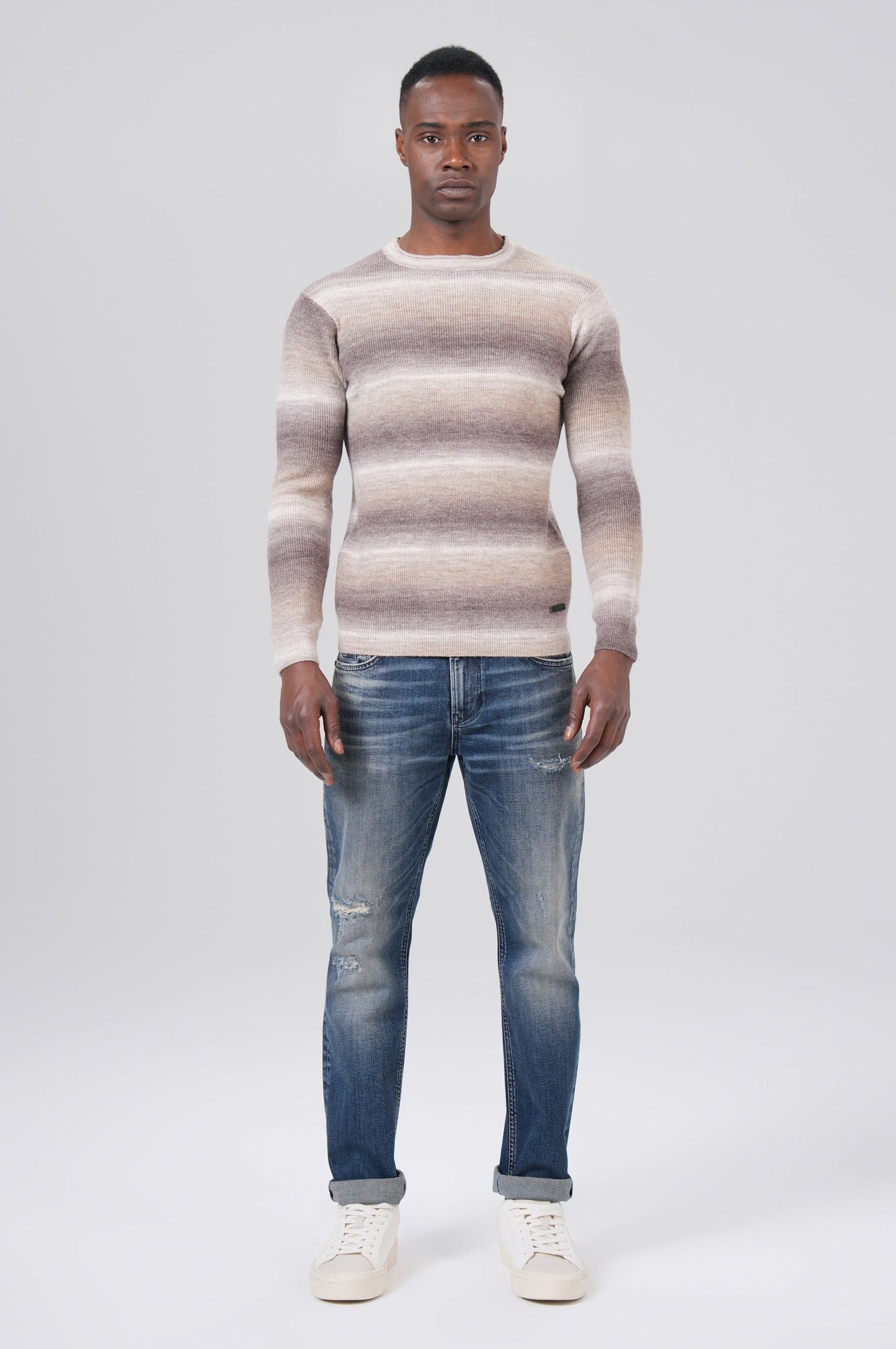 Men Pullover | Beige Block