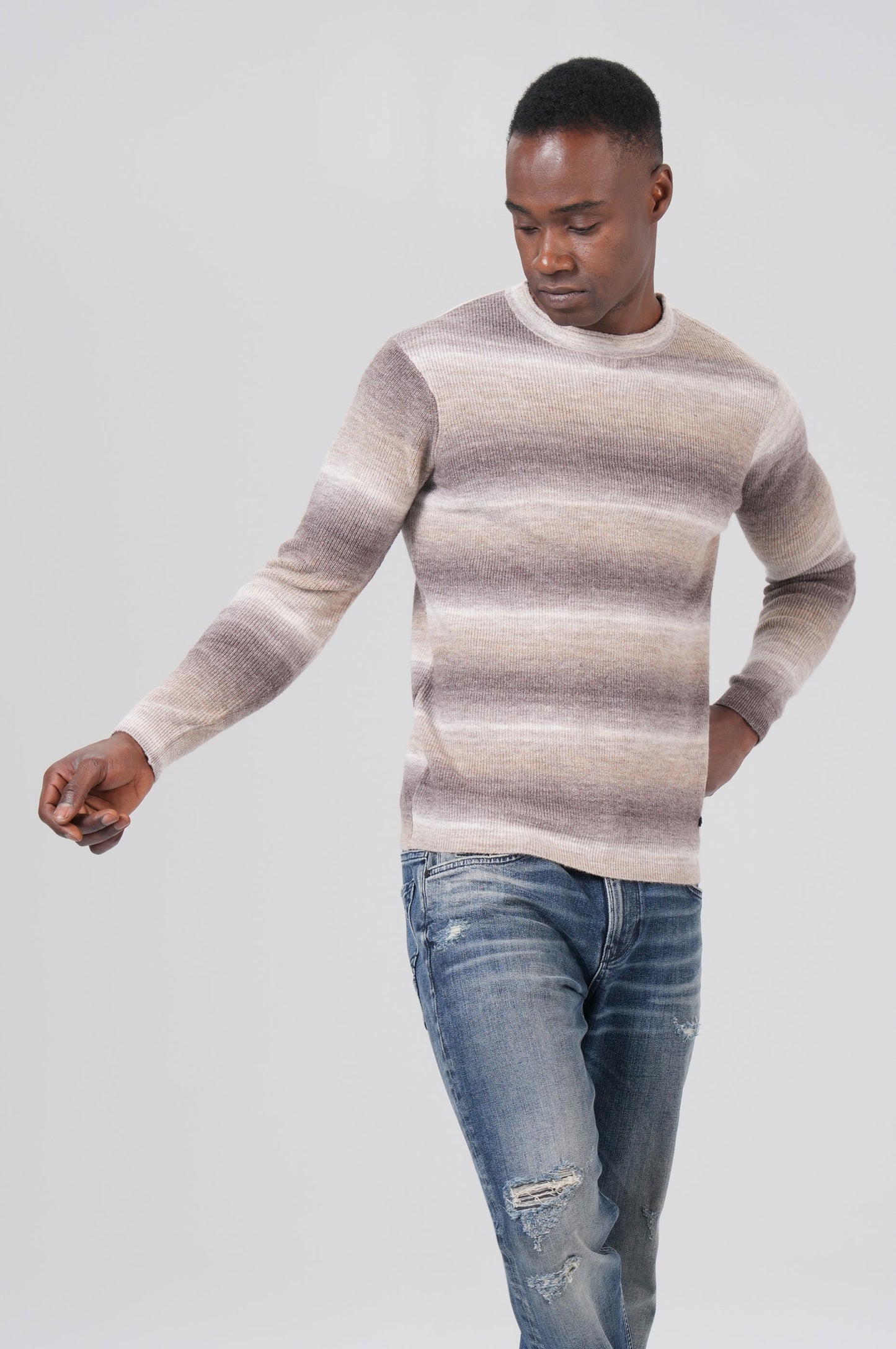 Men Pullover | Beige Block