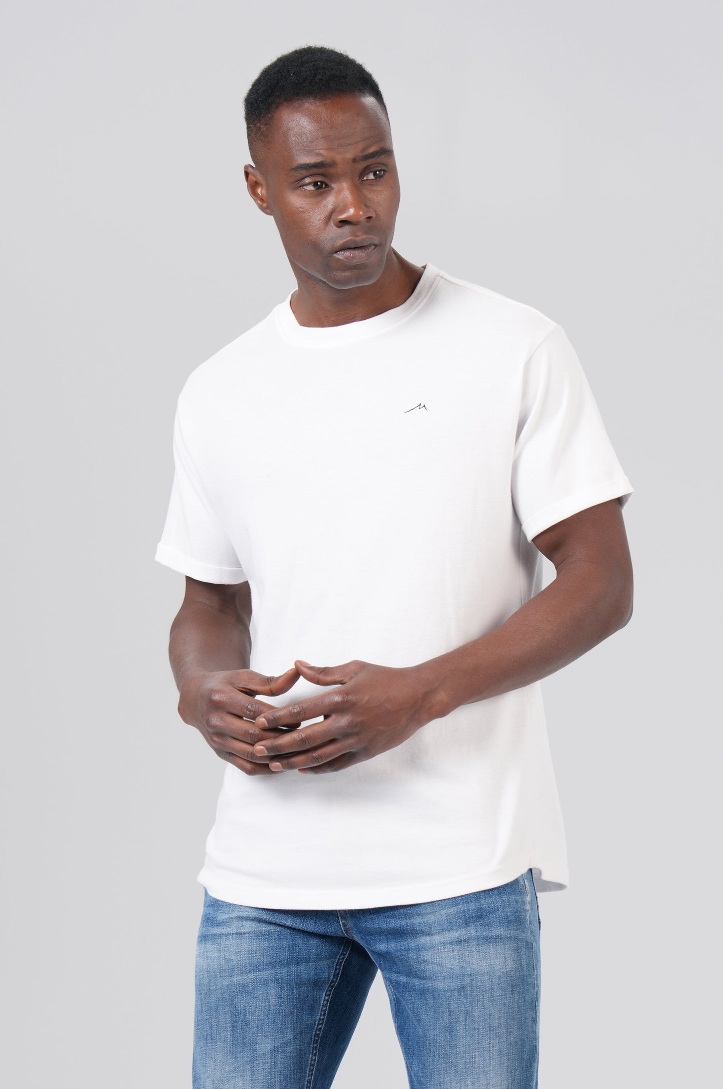 Men Roundneck Basic T-Shirt | White