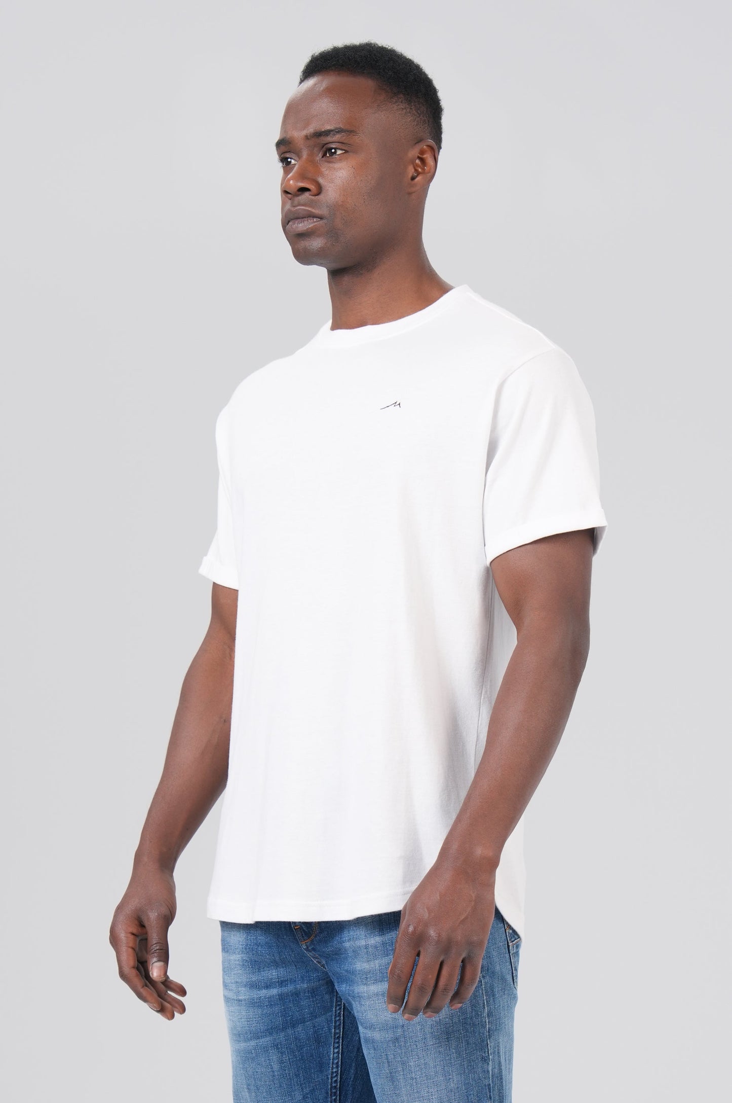 Men Roundneck Basic T-Shirt | White