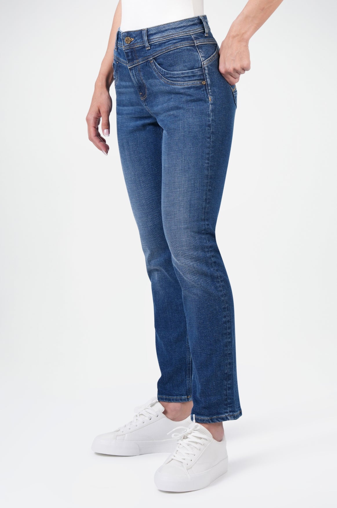 Rea High Regular Fit | Mid Blue