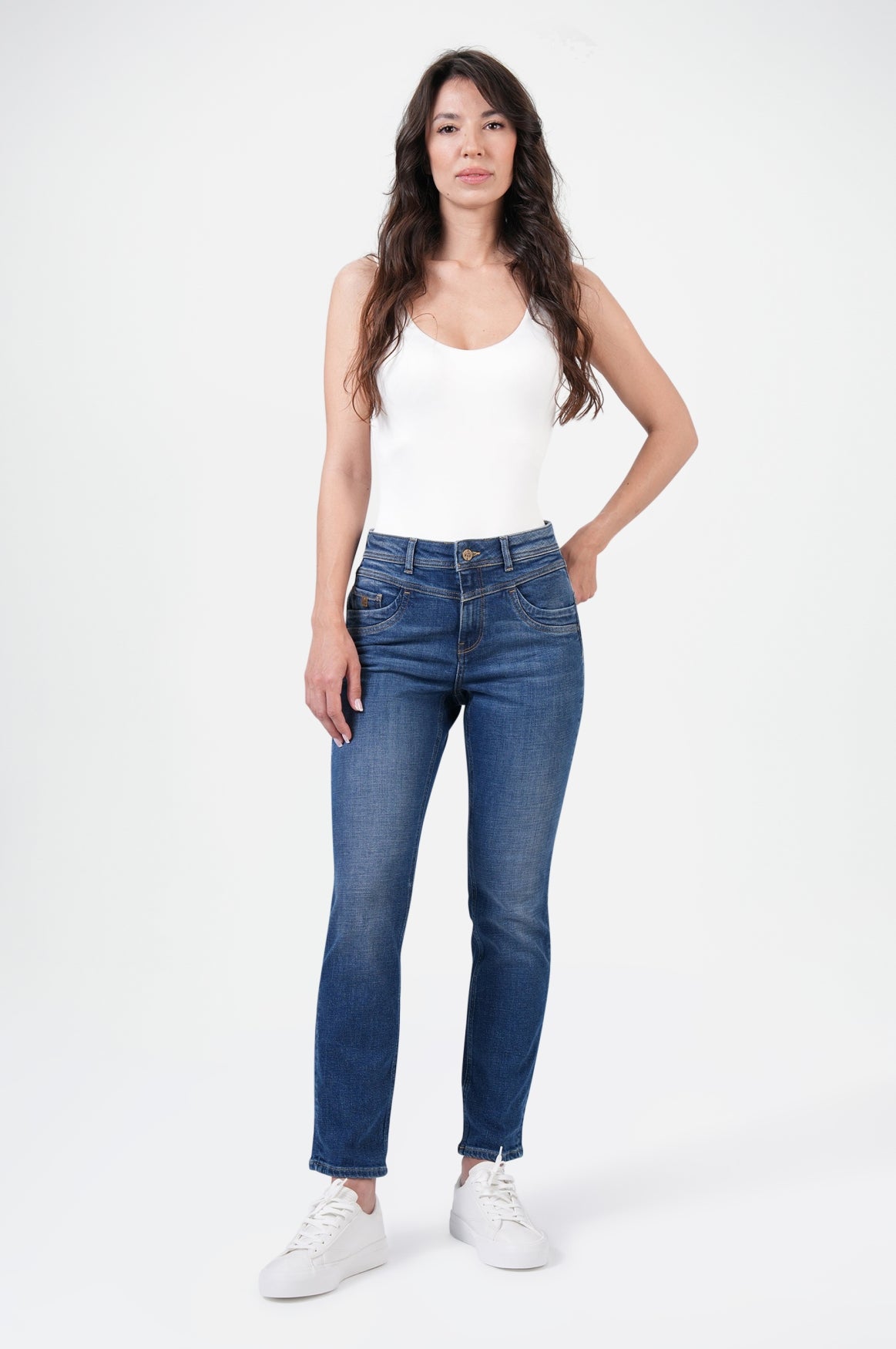Rea High Regular Fit | Mid Blue