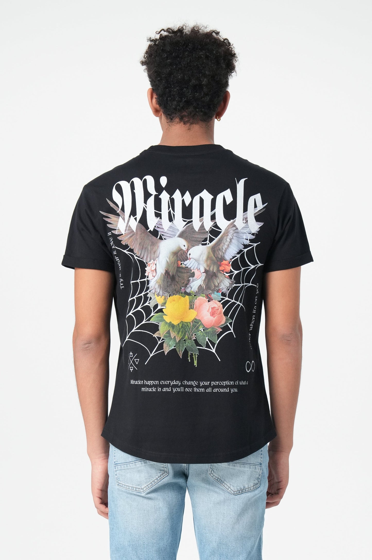 T-Shirt Men Back Print | Black
