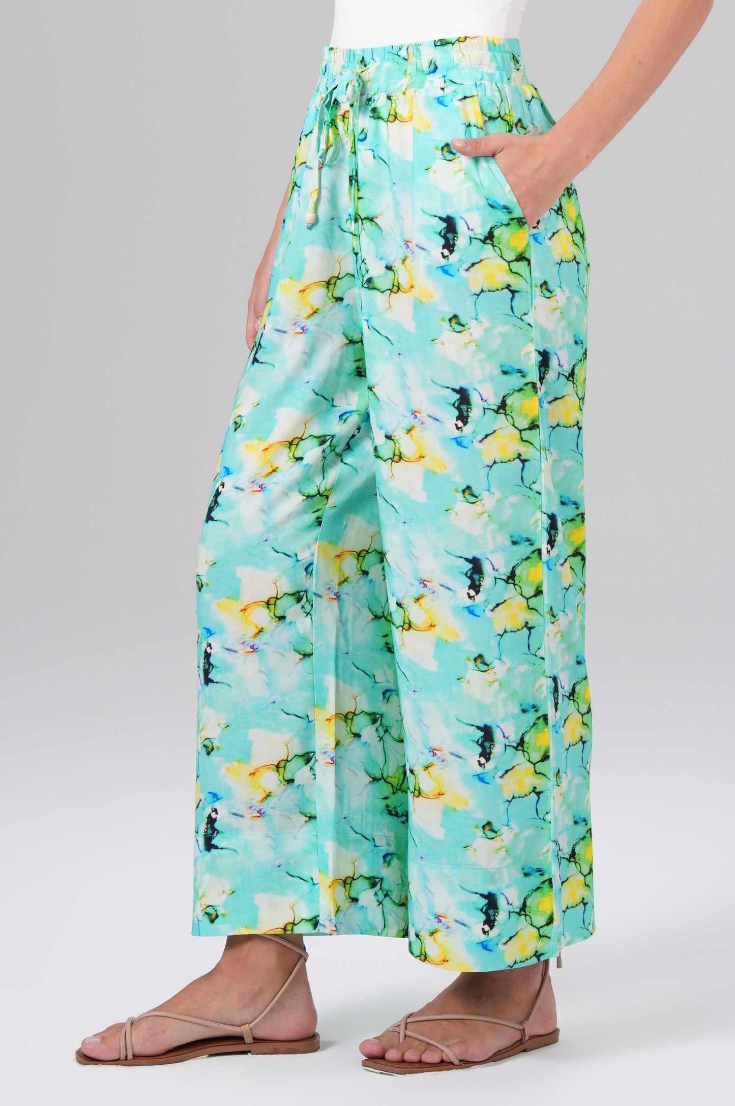 Viola Wide Leg | Soft Mint Allover