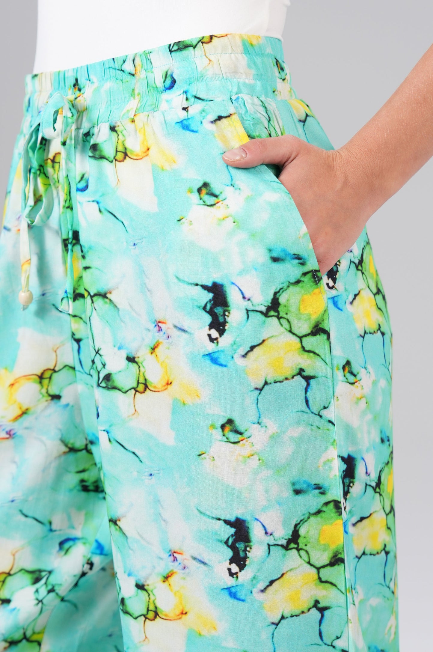 Viola Wide Leg | Soft Mint Allover