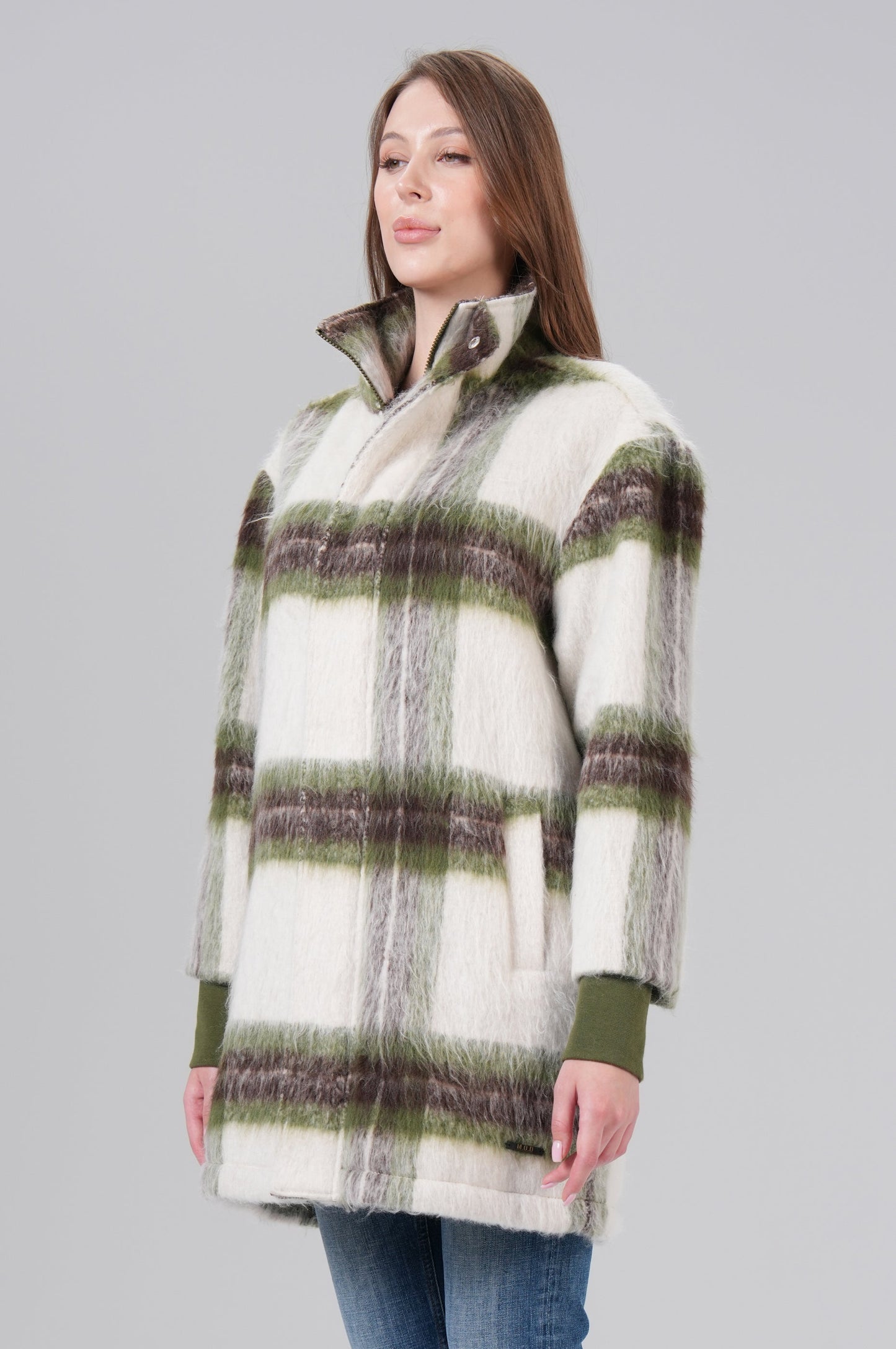 Women Winter Jacket | Khaki Check