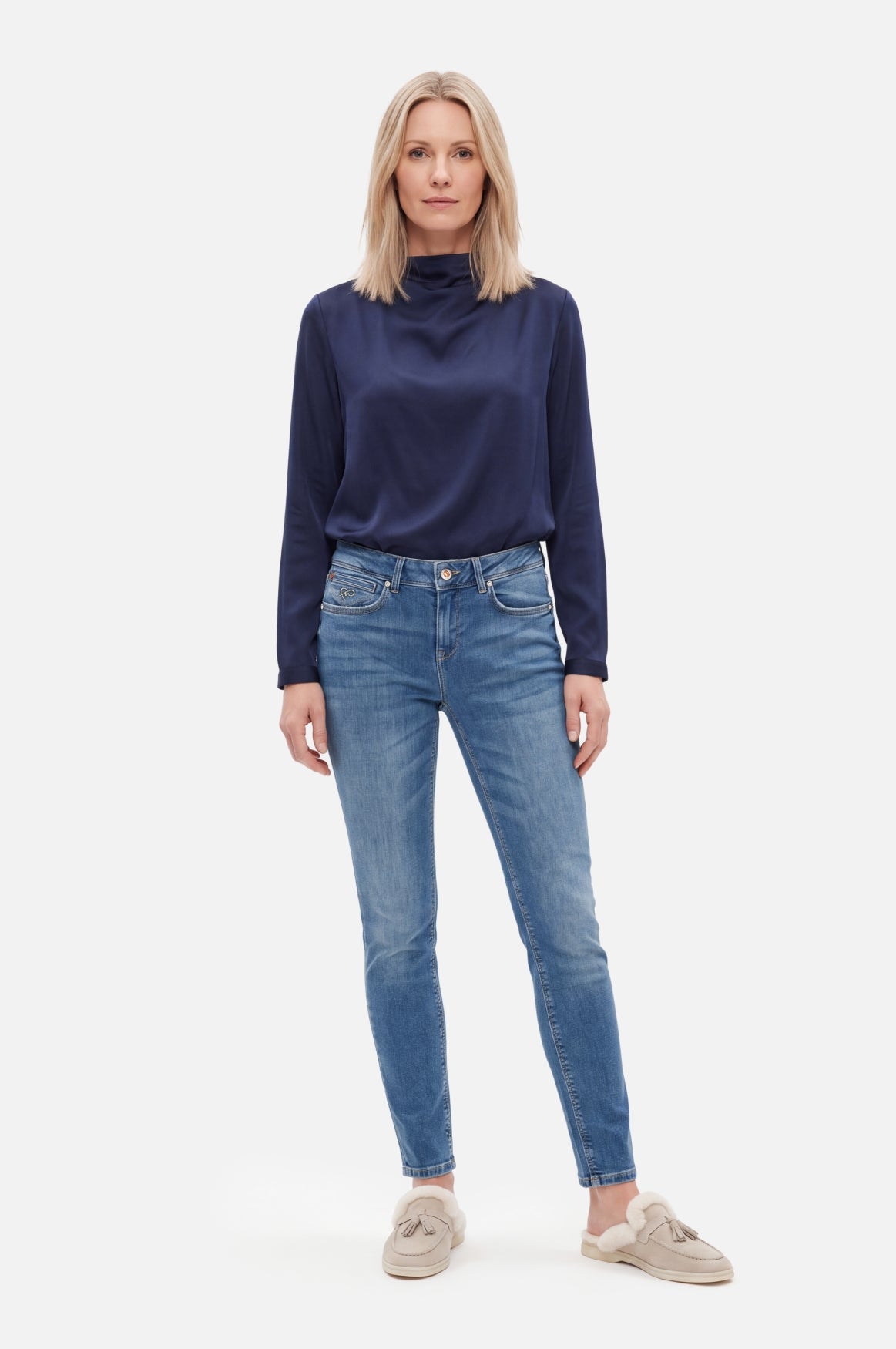 MONIKA Slim Fit | Silver Blue