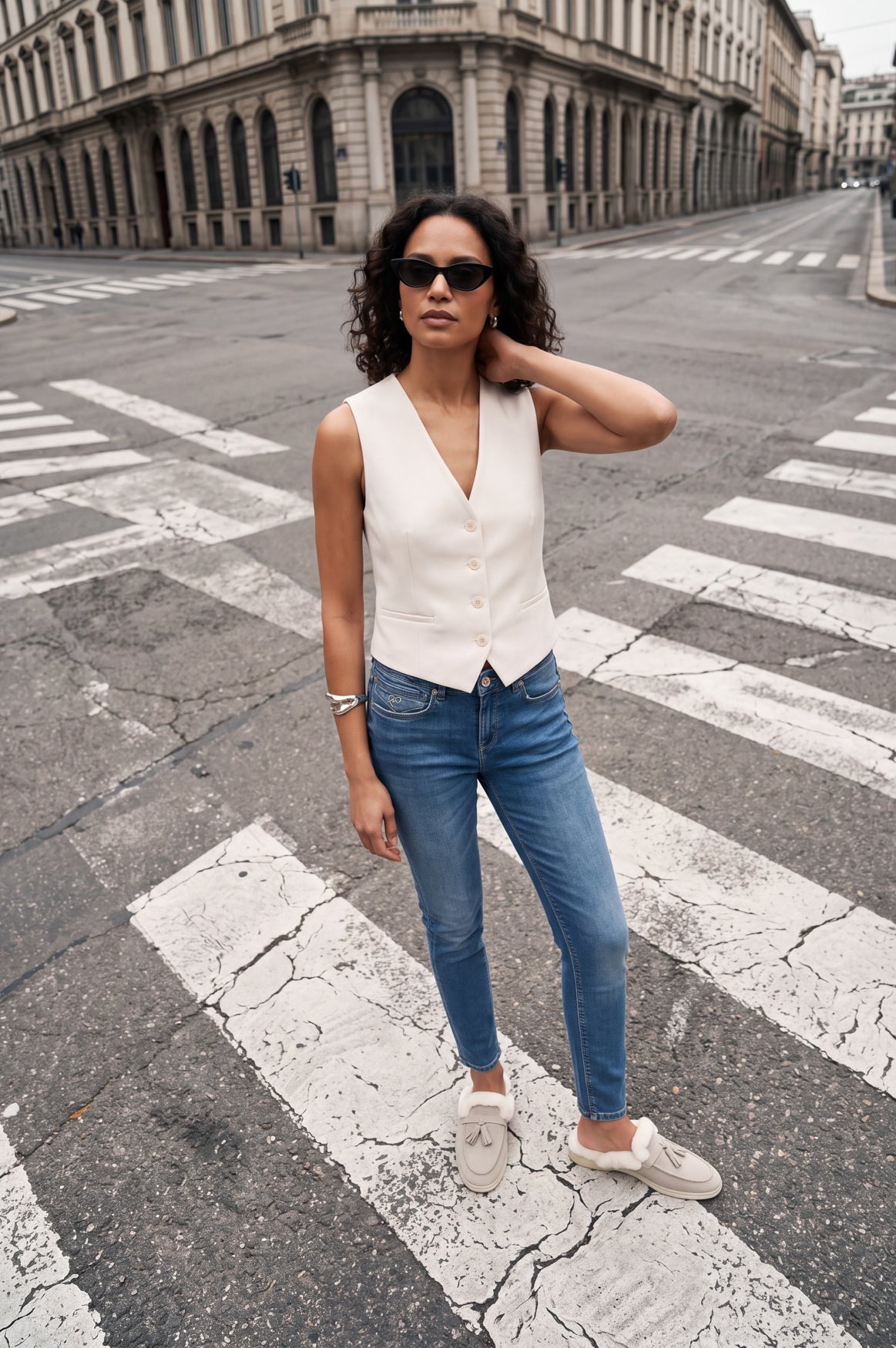 MONIKA Slim Fit | Silver Blue