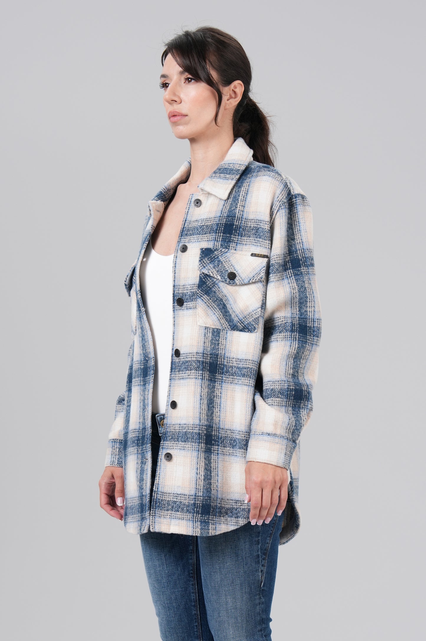 Women Jacket Waffle - M.O.D - Blue/Chalk Check - 2