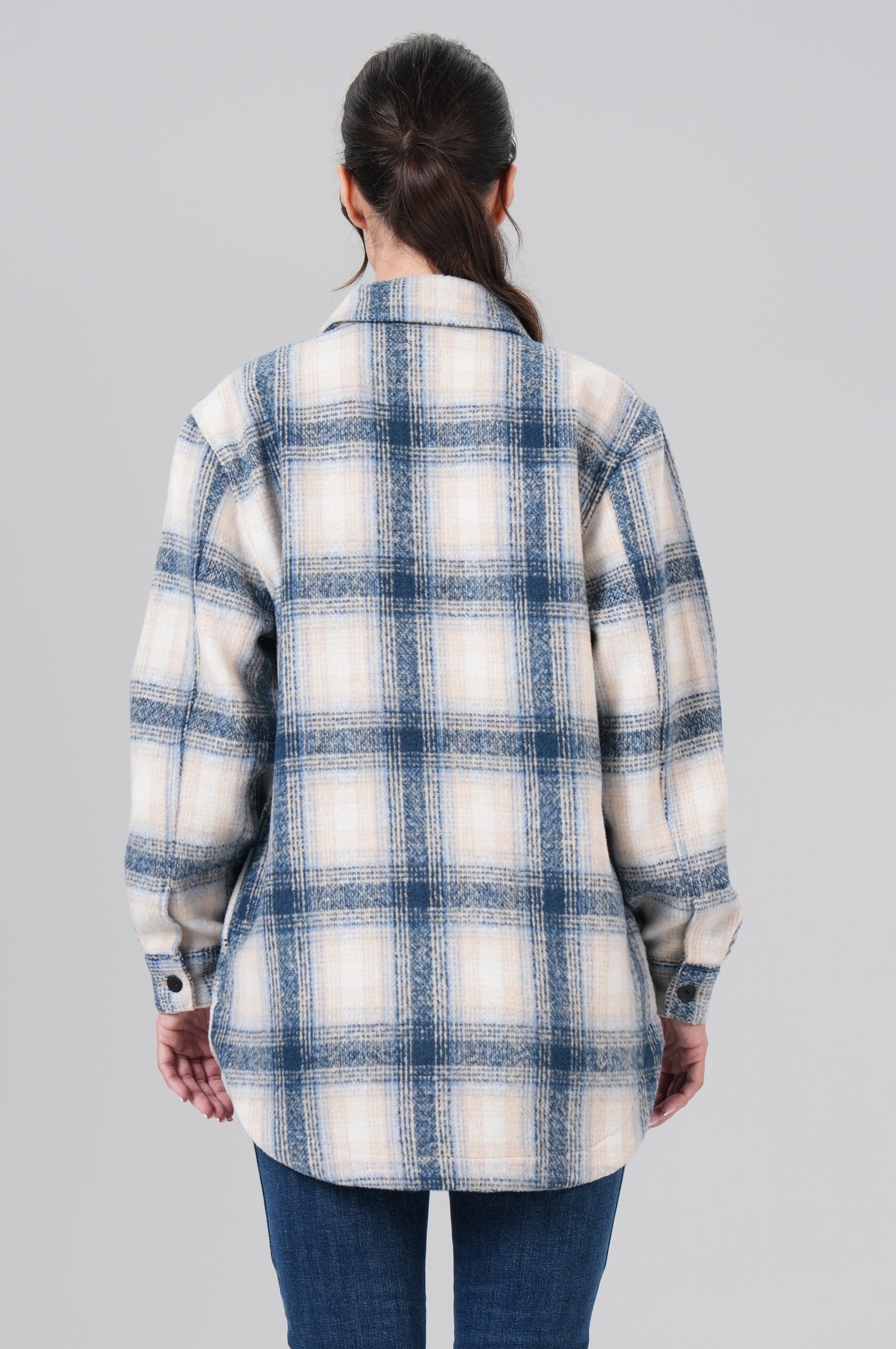 Women Jacket Waffle - M.O.D - Blue/Chalk Check - 3