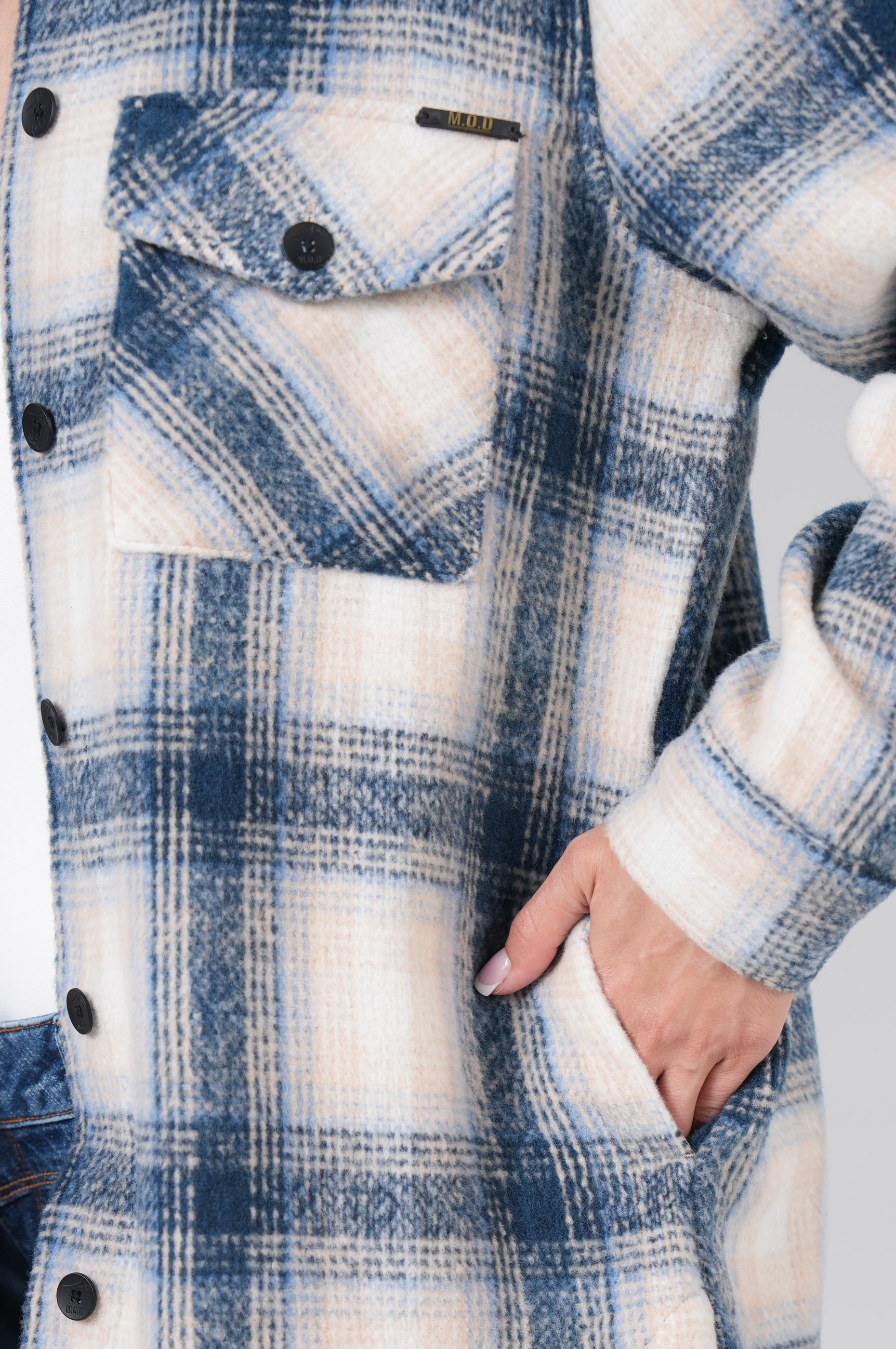 Women Jacket Waffle - M.O.D - Blue/Chalk Check - 4