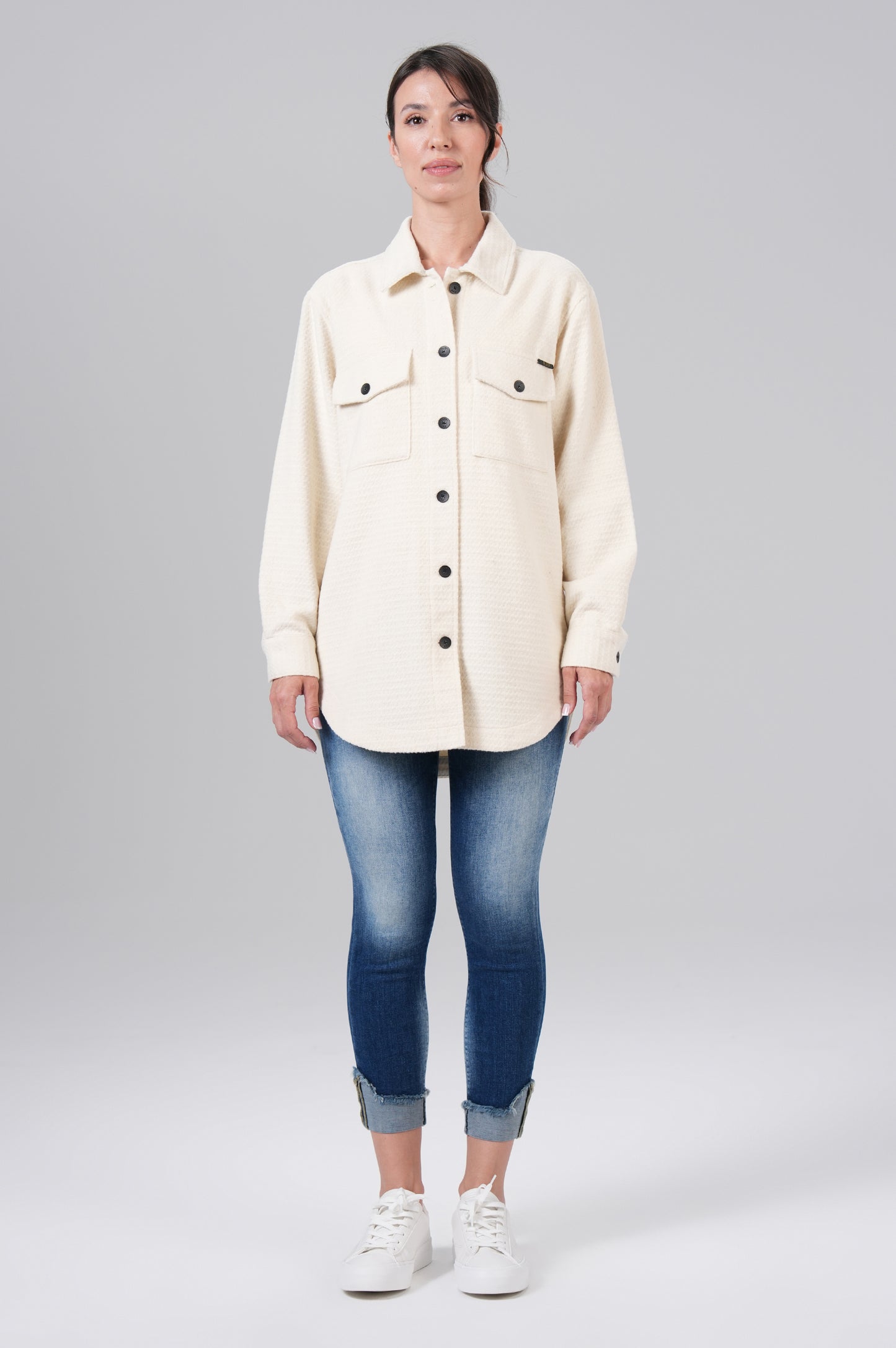 Women Jacket Waffle - Chalk