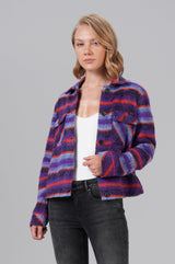 Cropped Jacket | Purple Check