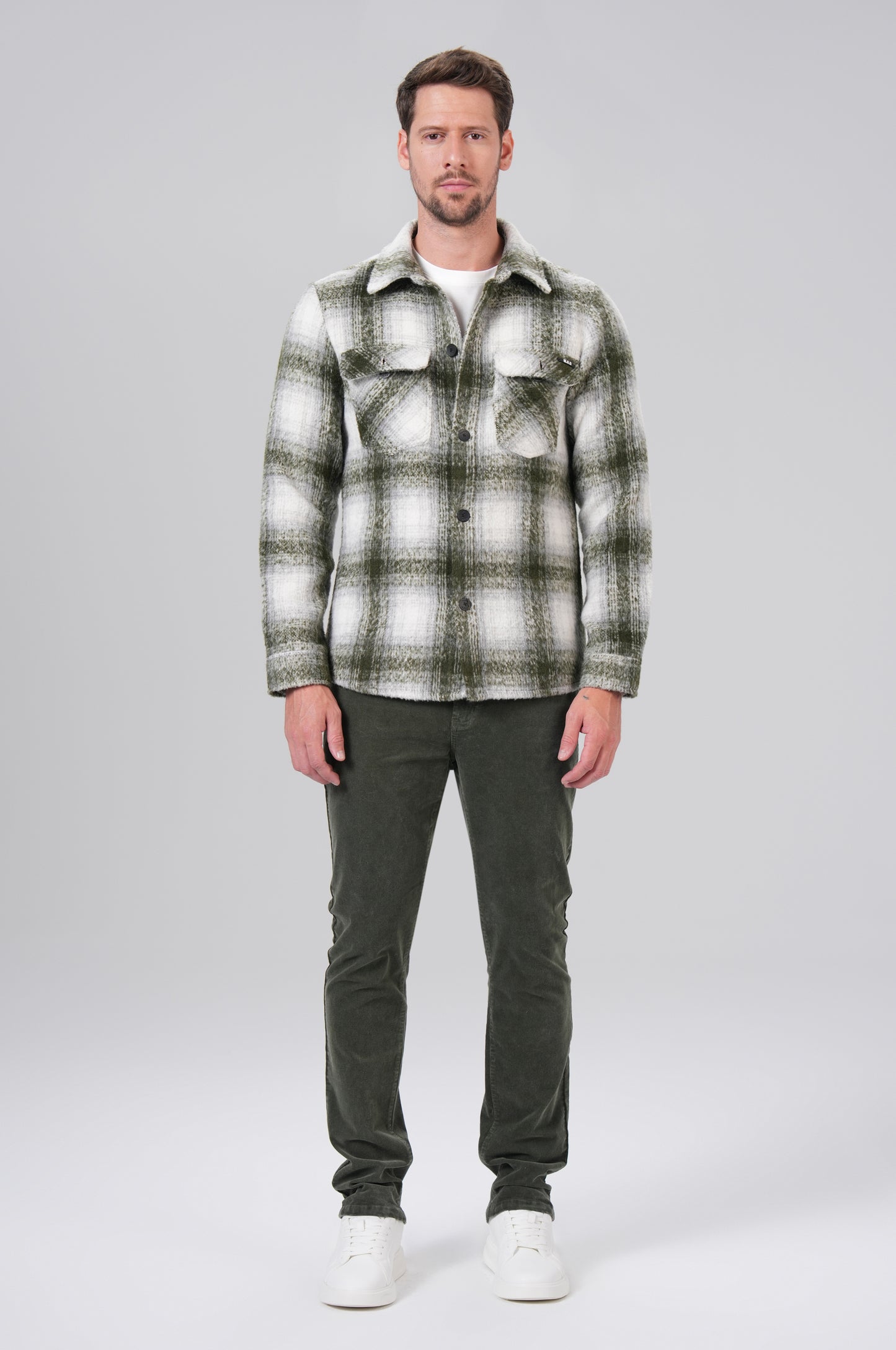 Men Flanell Shirt - Forest Night Check