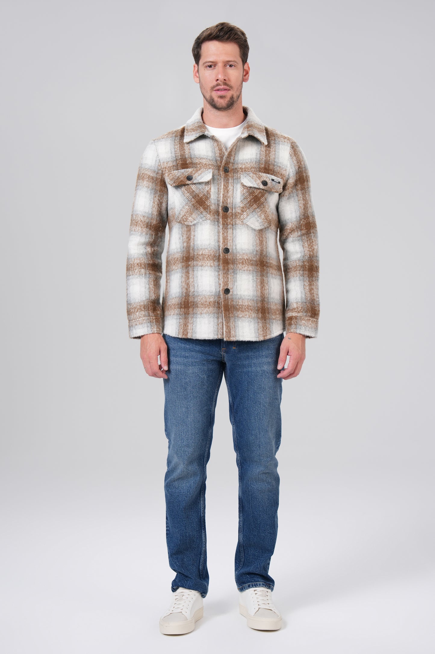 Men Flanell Shirt - Brown Check