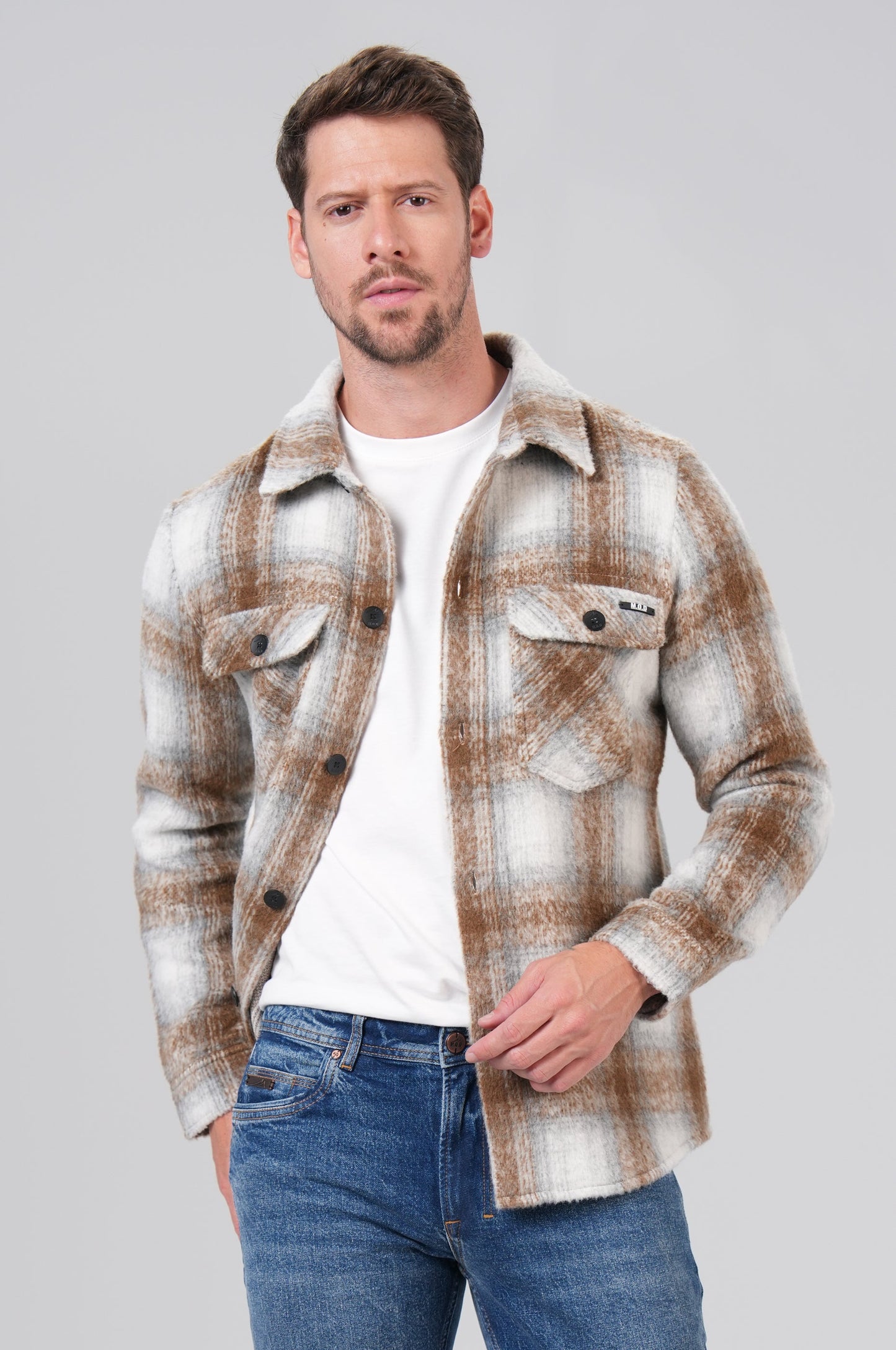 Men Flanell Shirt | Brown Check