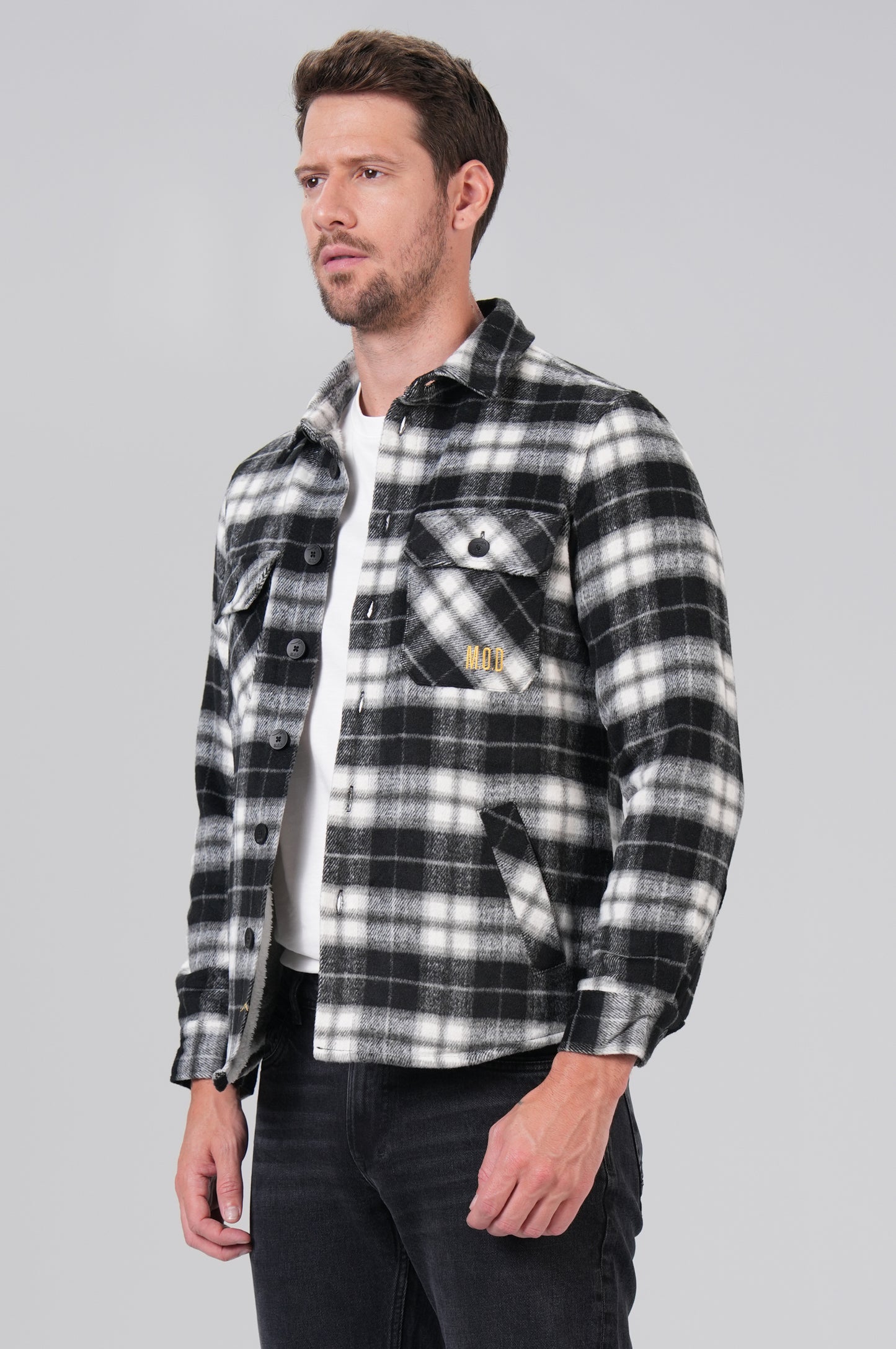 Men Shirt - M.O.D - Black Grey Check - 2