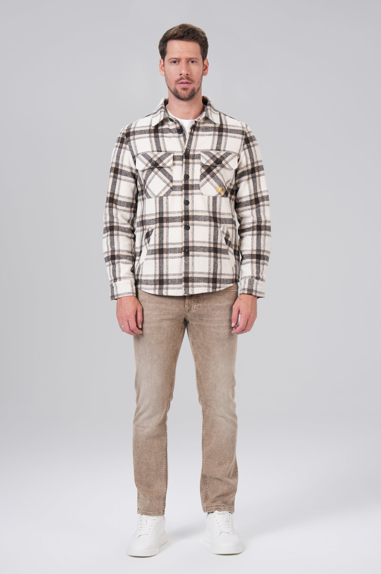 Men Shirt - Brown Check