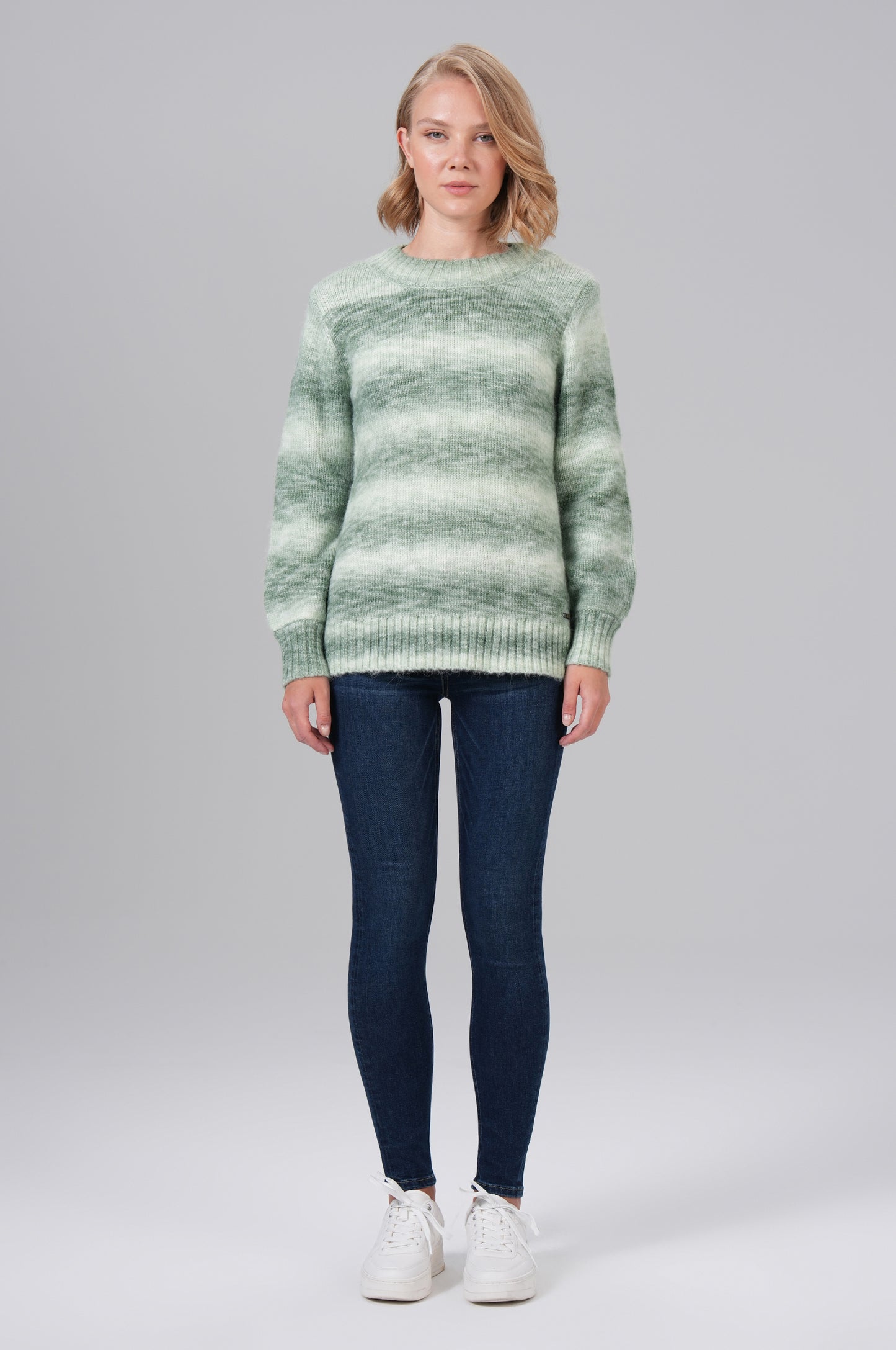 Women Pullover - Green Block