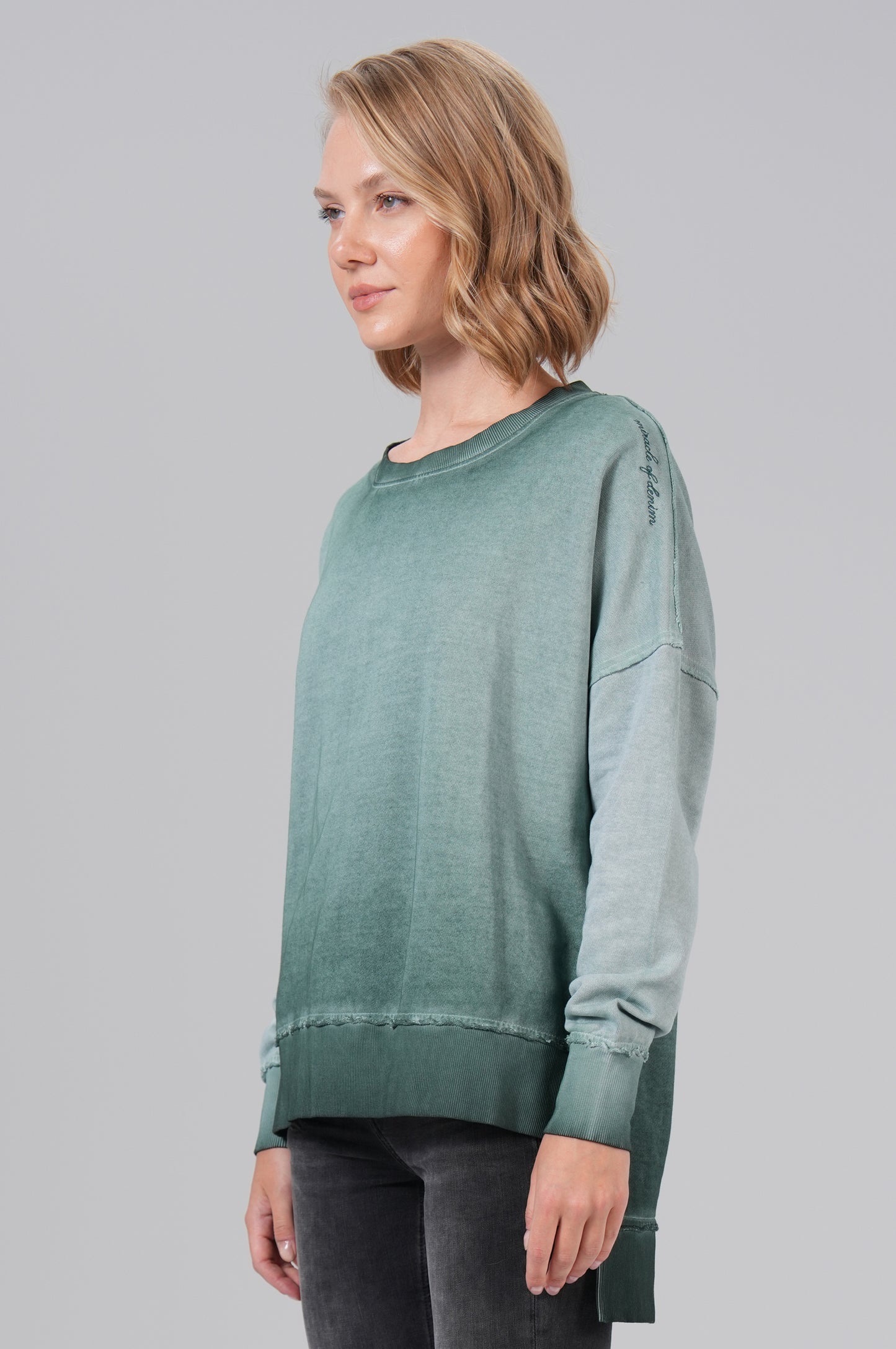 Women Basic Sweatshirt - M.O.D - Thyme Green - 2