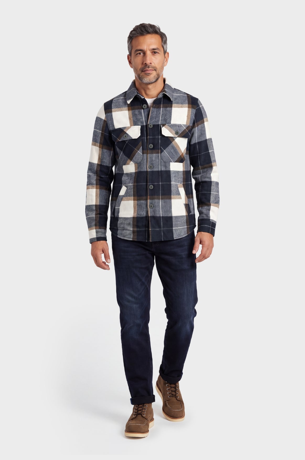 Max Shirt Jacket | Blue Offwhite Check
