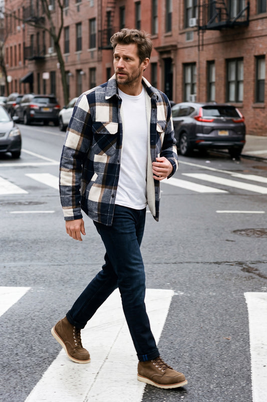 Max Shirt Jacket | Blue Offwhite Check