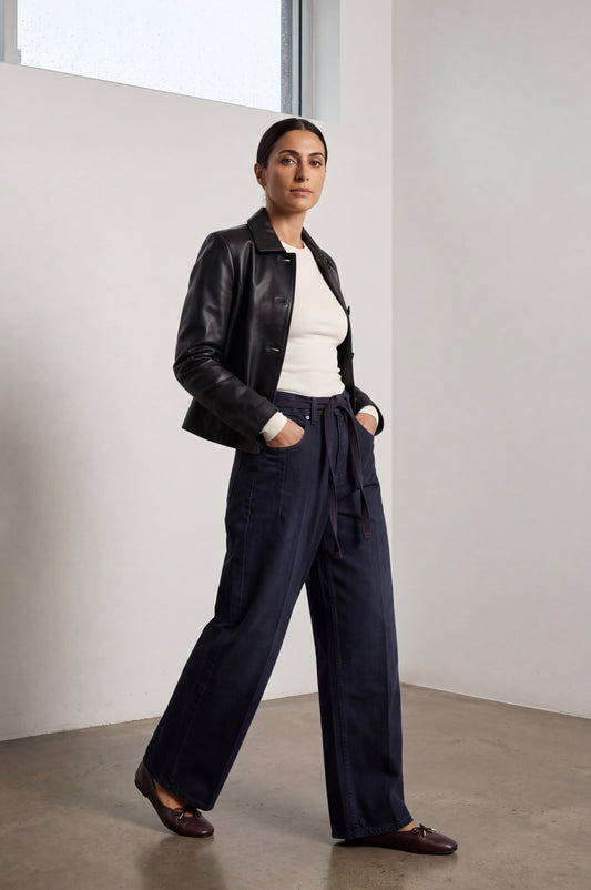 Nikki Wide Leg | Goal Blue Black