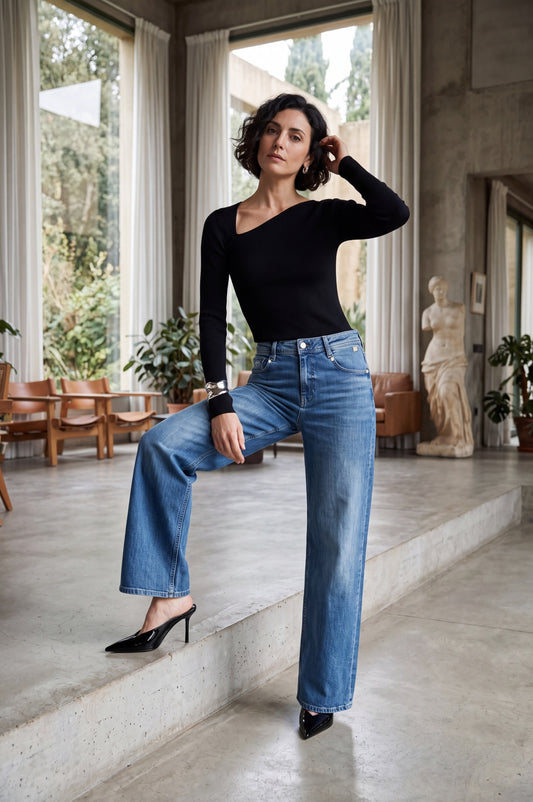 Nicola Wide Leg | Daft Blue