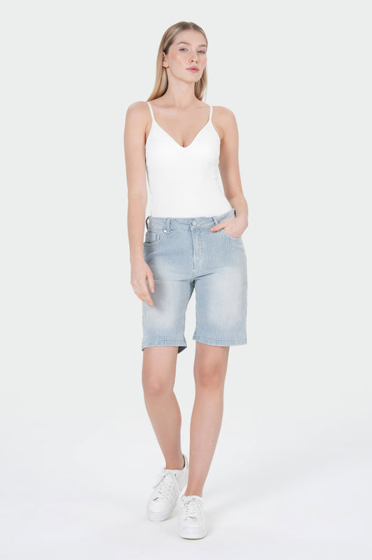 Lucky Shorts | Stripe Denim