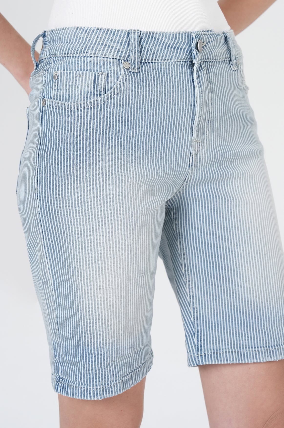 Lucky Shorts | Stripe Denim