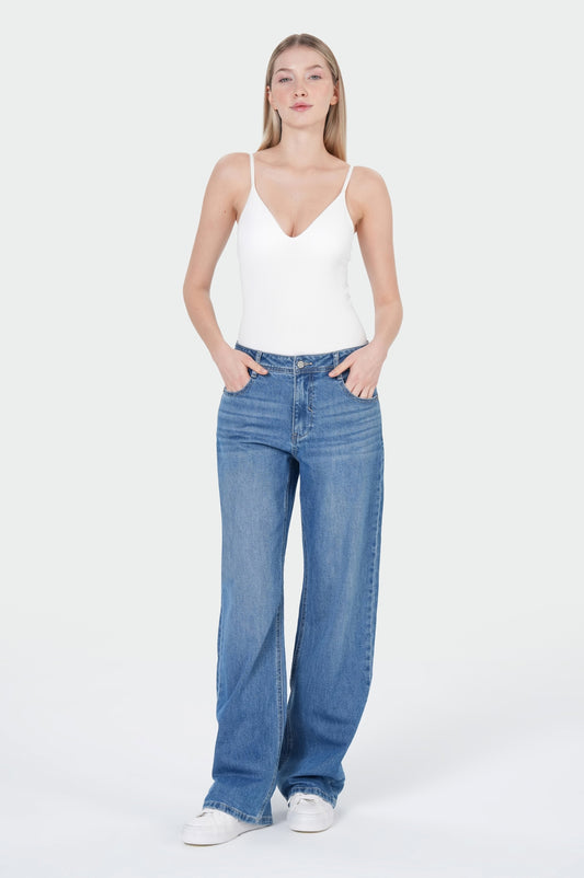 Nicola Wide Leg | Farmer Blue