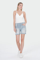 Nini Shorts | Stripe Denim